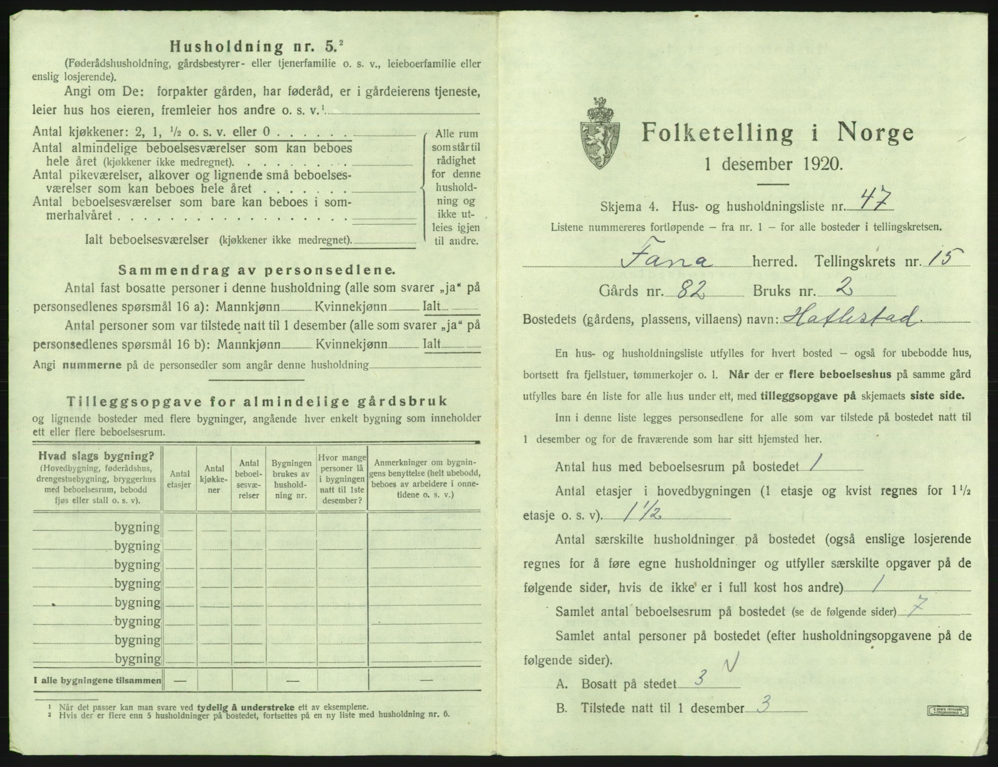 SAB, 1920 census for Fana, 1920, p. 2560