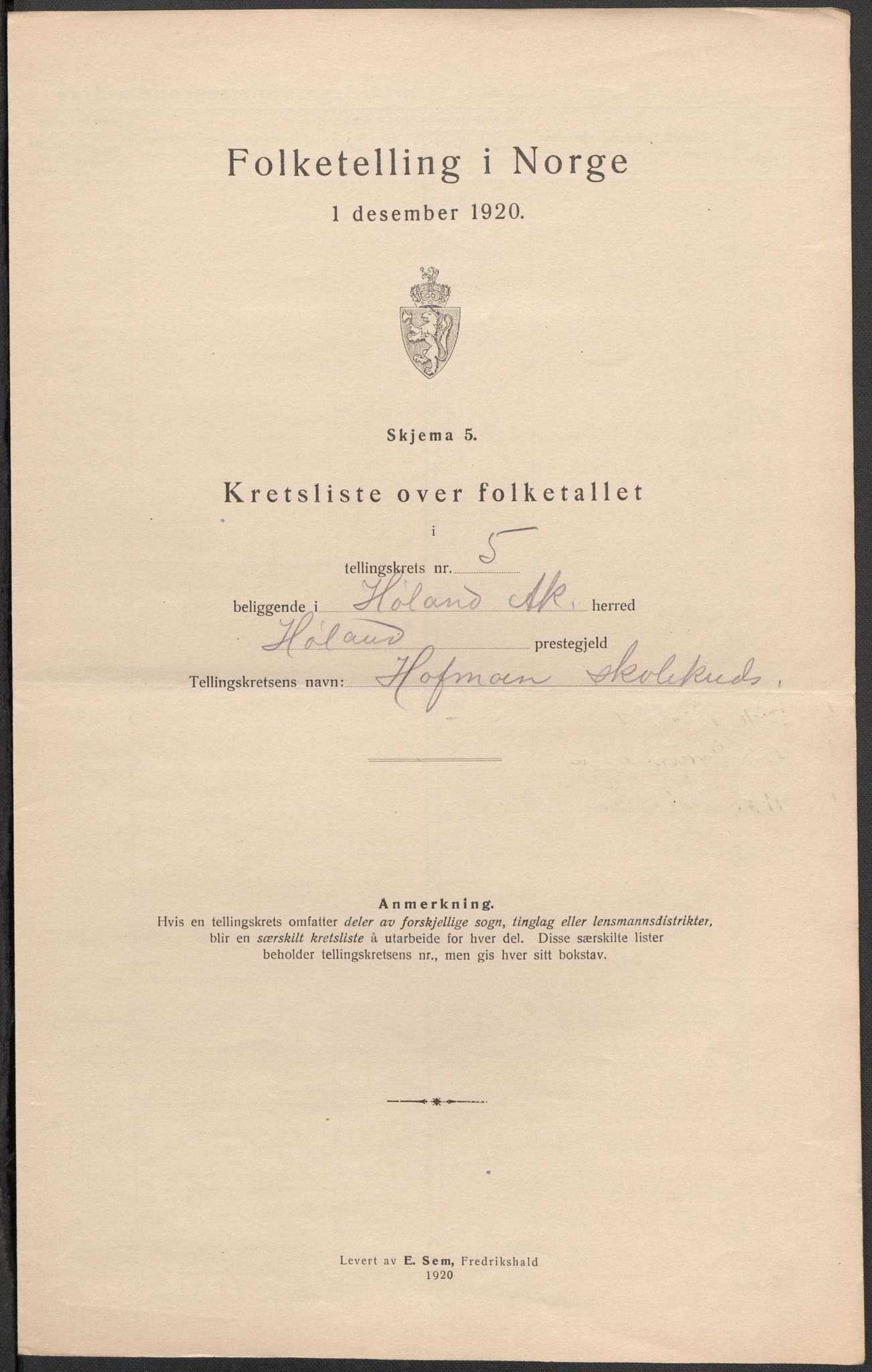 SAO, 1920 census for Høland, 1920, p. 28