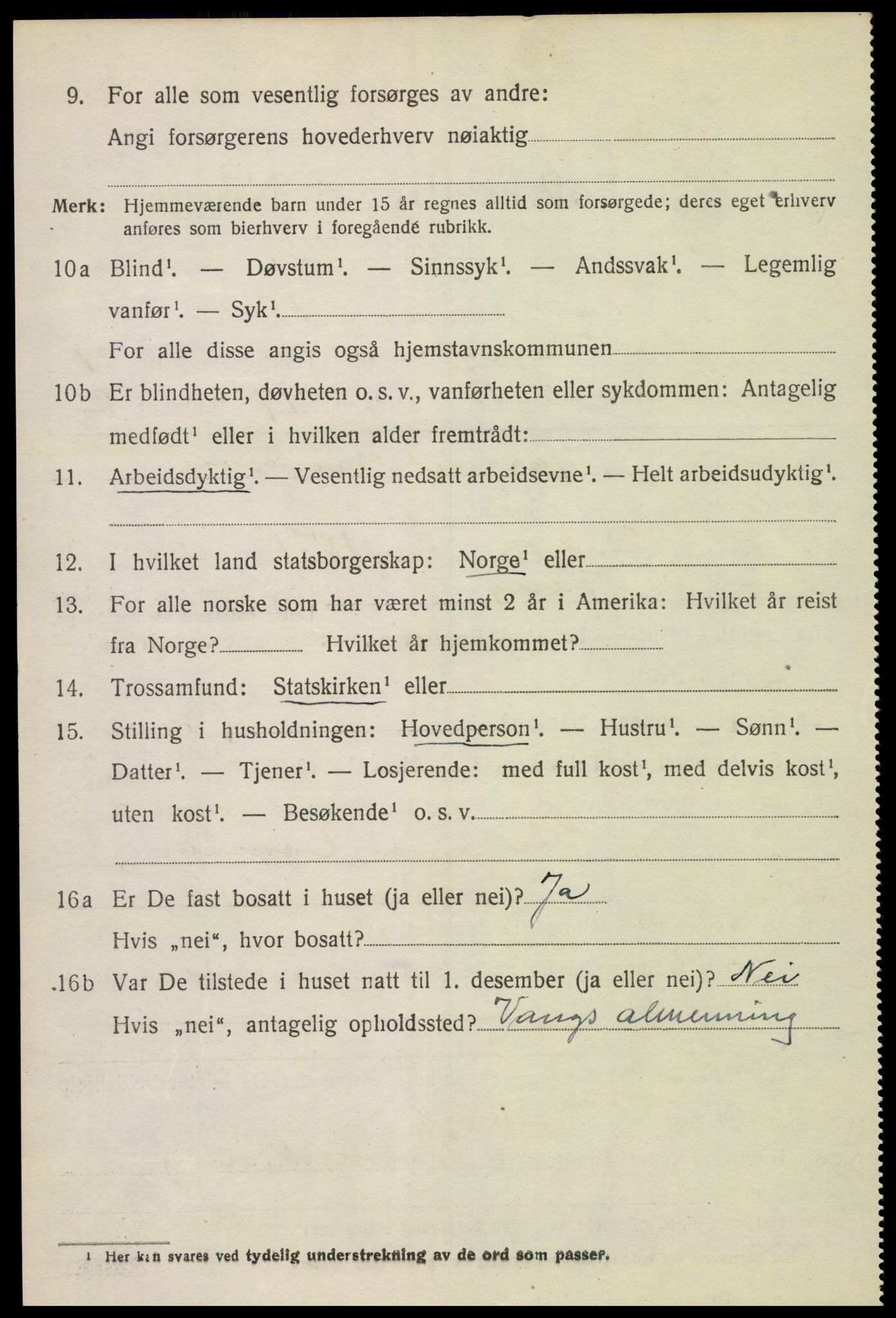 SAH, 1920 census for Vang (Hedmark), 1920, p. 18224