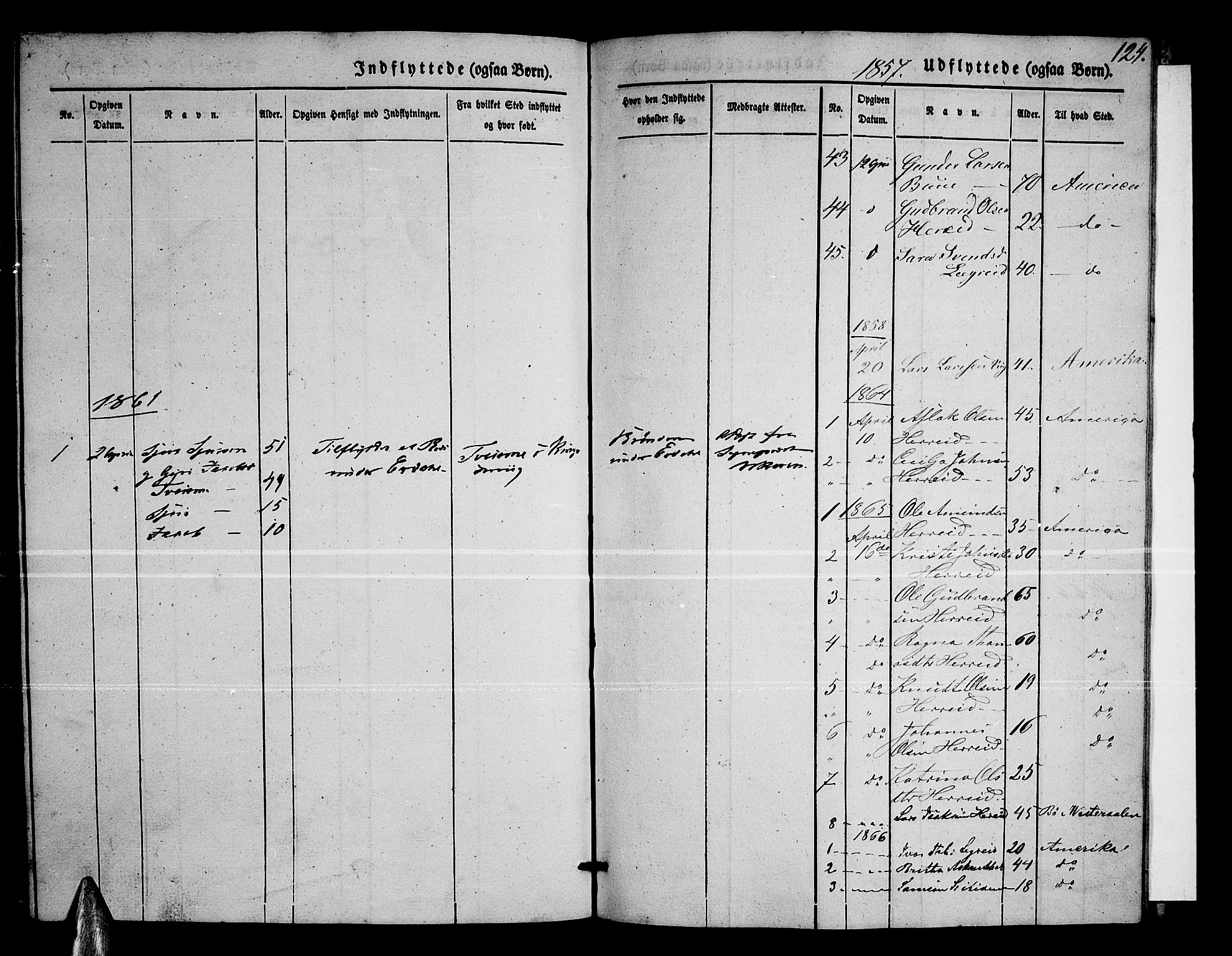 Ullensvang sokneprestembete, SAB/A-78701/H/Hab: Parish register (copy) no. C 1, 1855-1871, p. 124