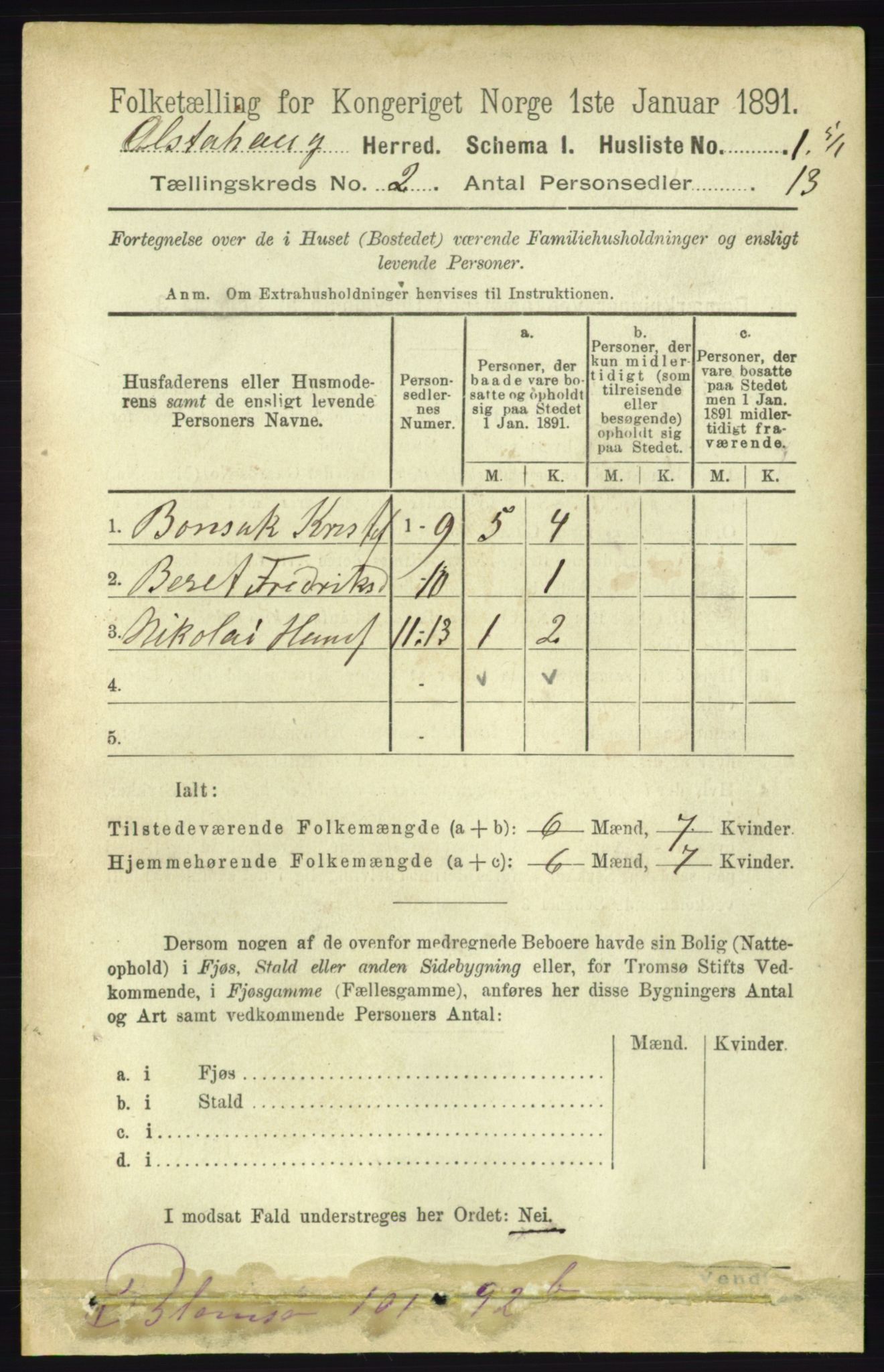 RA, 1891 census for 1820 Alstahaug, 1891, p. 425