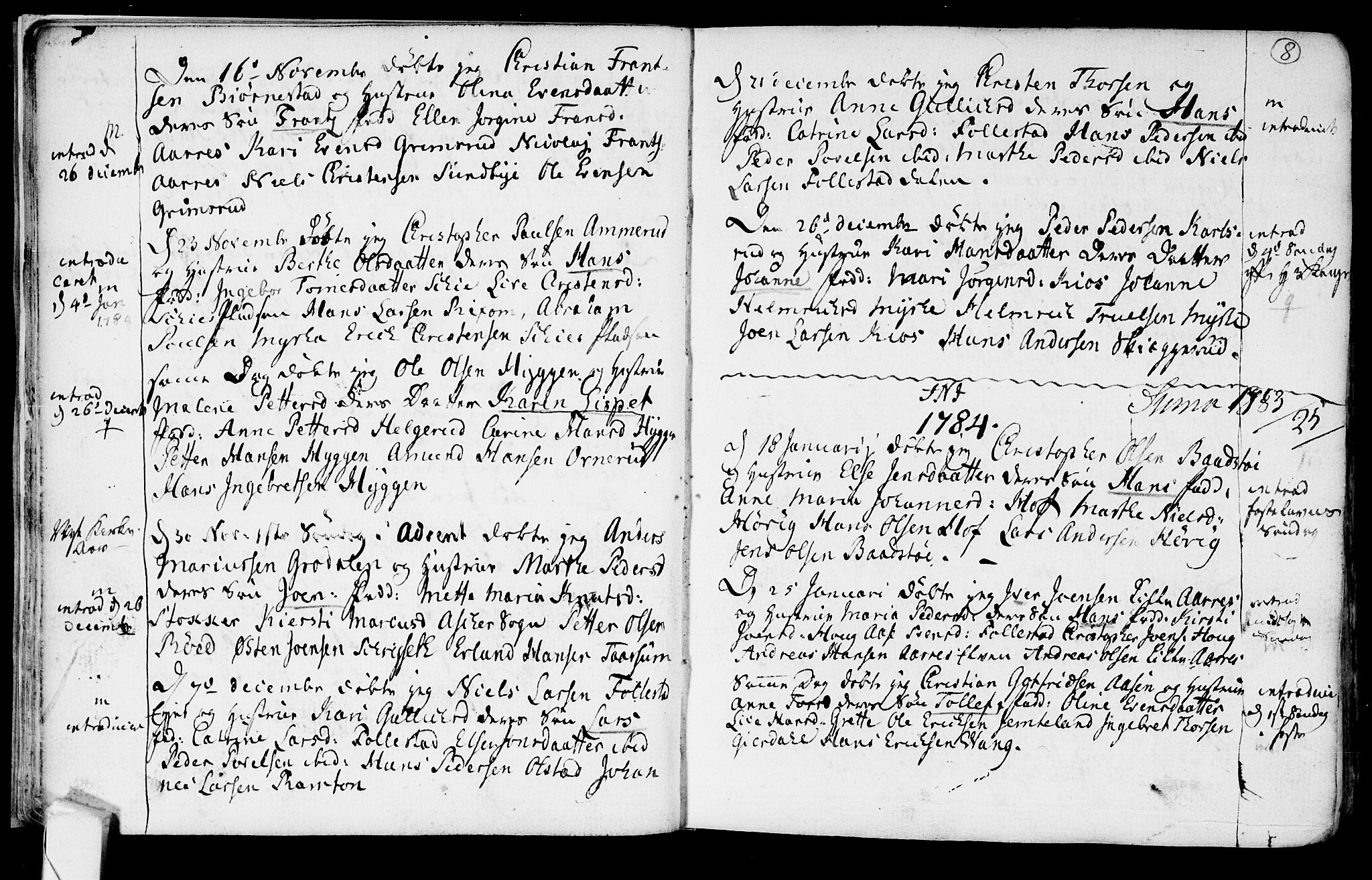 Røyken kirkebøker, SAKO/A-241/F/Fa/L0003: Parish register (official) no. 3, 1782-1813, p. 8