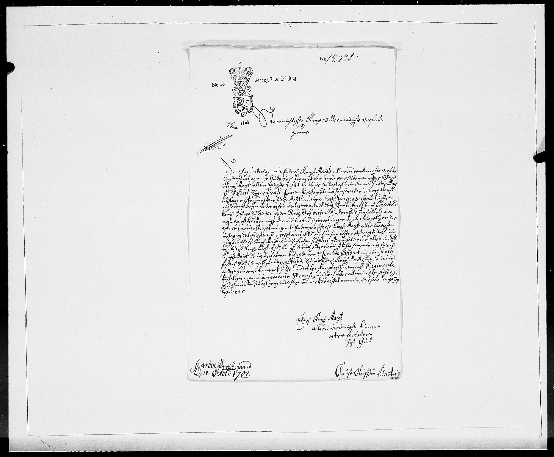 Danske Kanselli 1572-1799, AV/RA-EA-3023/F/Fc/Fcc/Fcca/L0052: Norske innlegg 1572-1799, 1701, p. 351