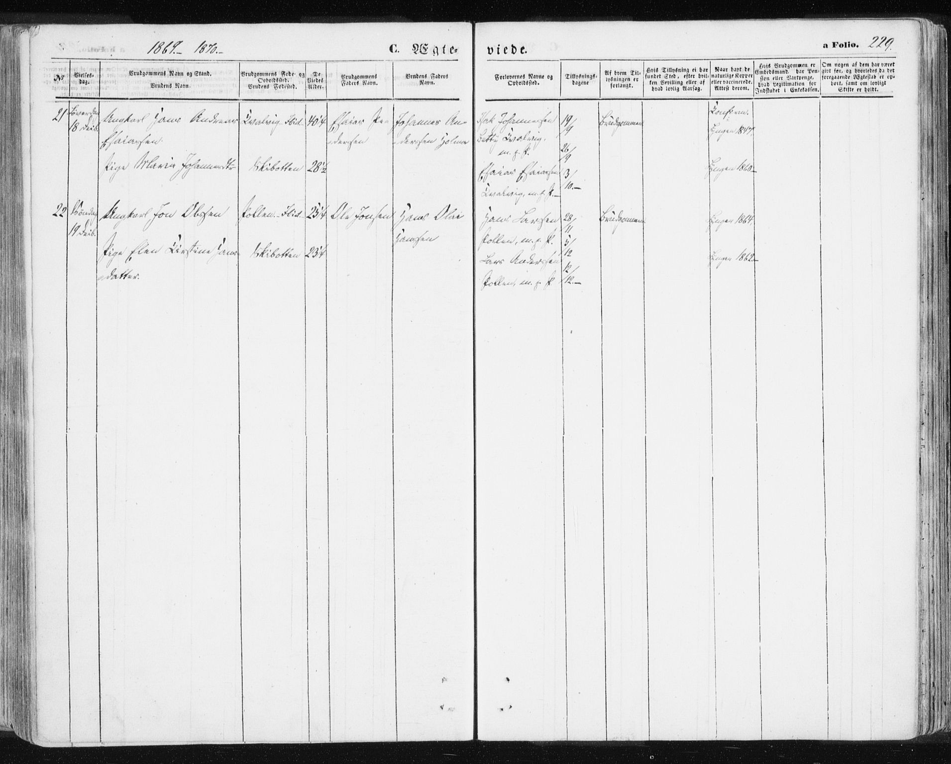 Lyngen sokneprestembete, AV/SATØ-S-1289/H/He/Hea/L0005kirke: Parish register (official) no. 5, 1859-1869, p. 229