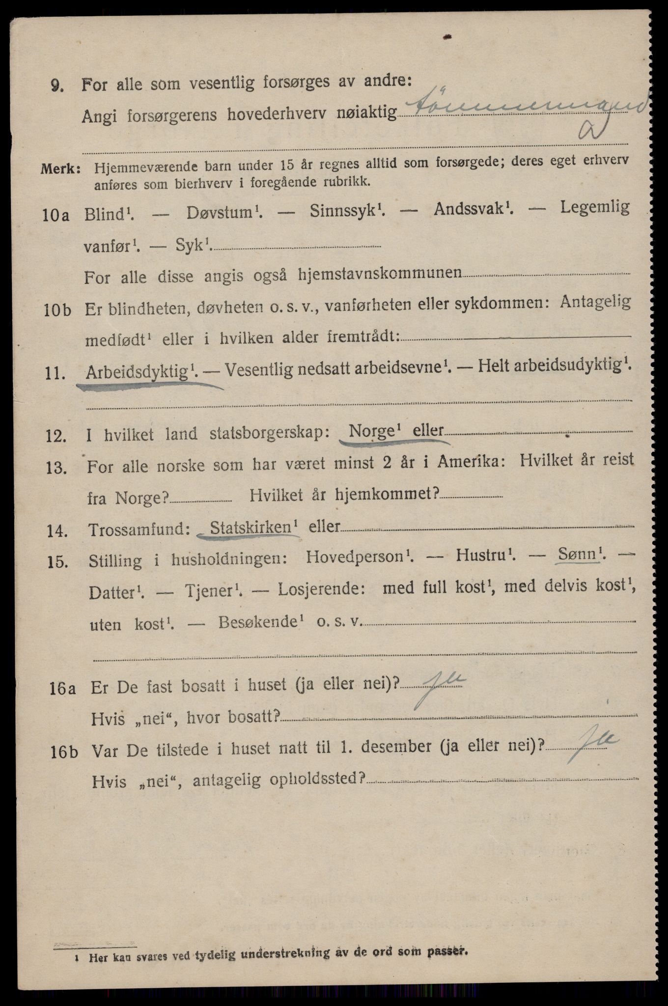 SAST, 1920 census for Hetland, 1920, p. 9446