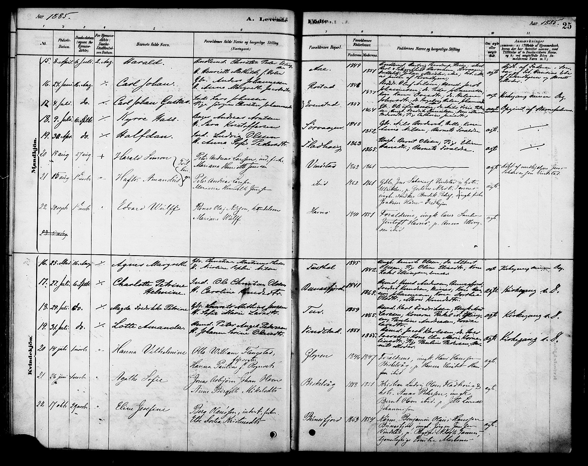 Ministerialprotokoller, klokkerbøker og fødselsregistre - Nordland, SAT/A-1459/886/L1219: Parish register (official) no. 886A01, 1878-1892, p. 25