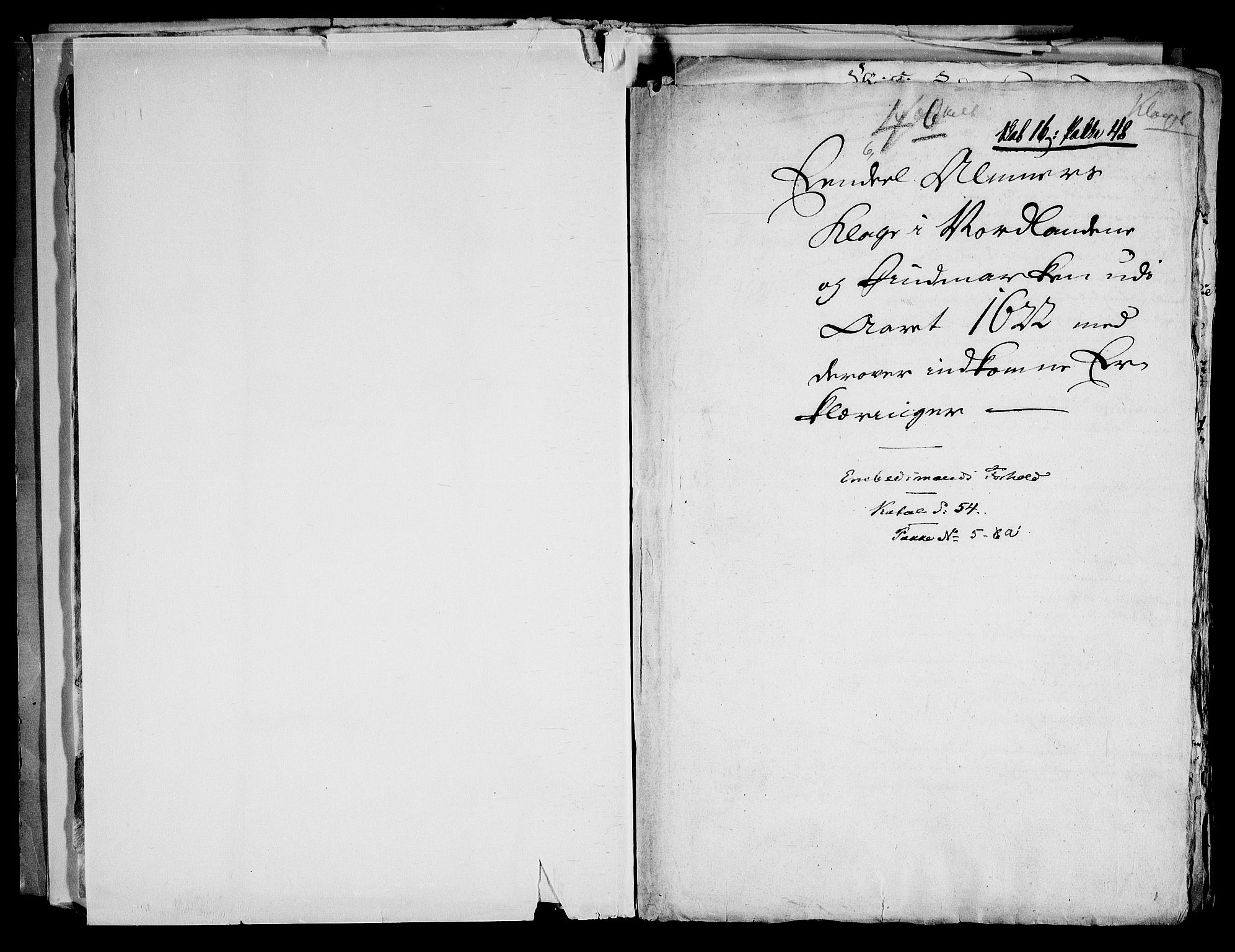 Danske Kanselli, Skapsaker, AV/RA-EA-4061/F/L0117: Skap 16, pakke 48-49A, 1622-1808, p. 20