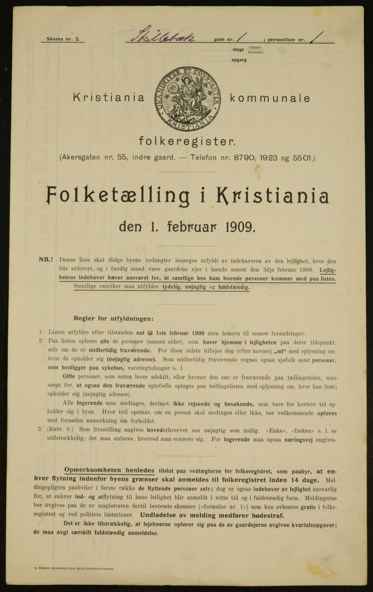 OBA, Municipal Census 1909 for Kristiania, 1909, p. 86498