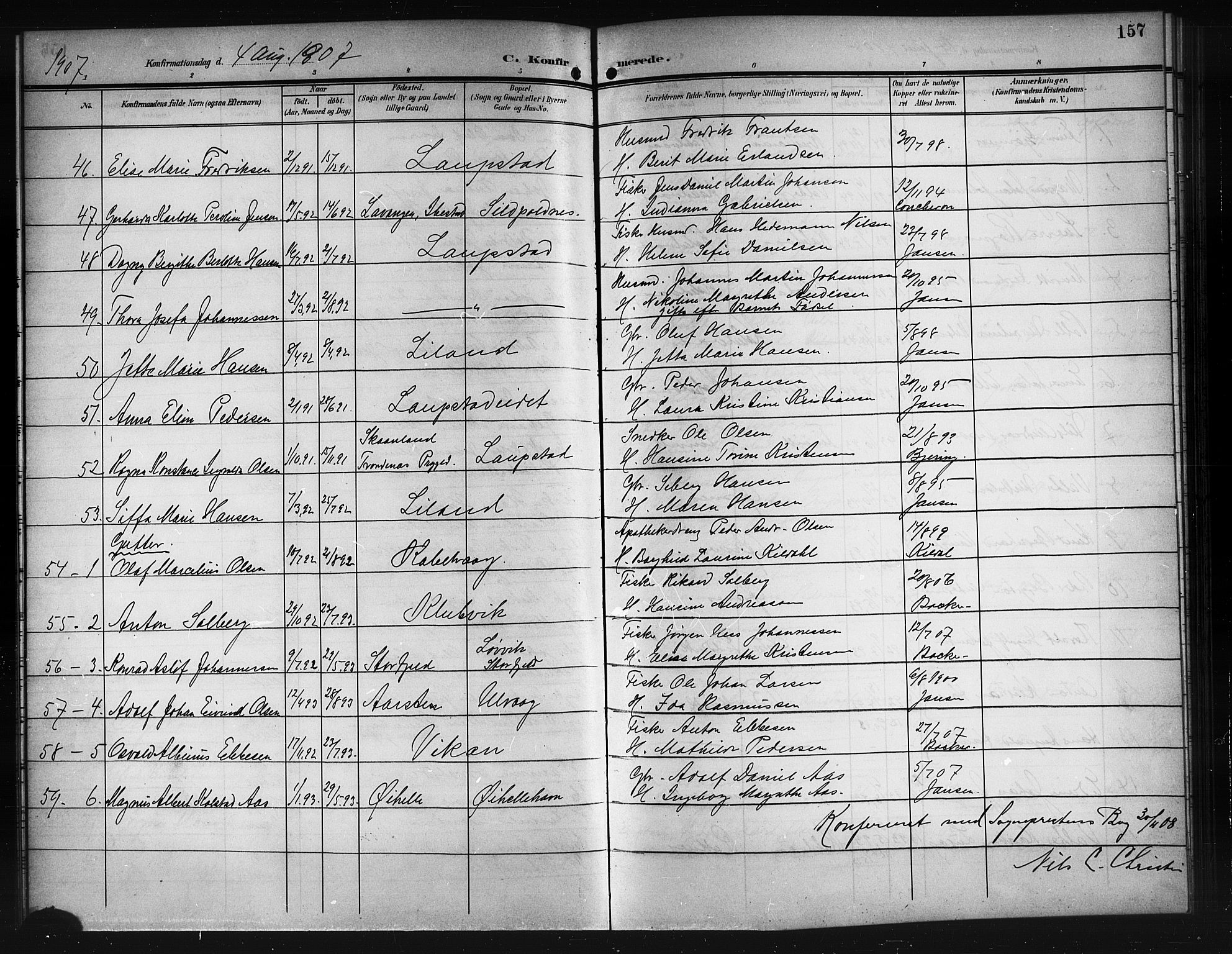 Ministerialprotokoller, klokkerbøker og fødselsregistre - Nordland, SAT/A-1459/874/L1079: Parish register (copy) no. 874C08, 1907-1915, p. 157