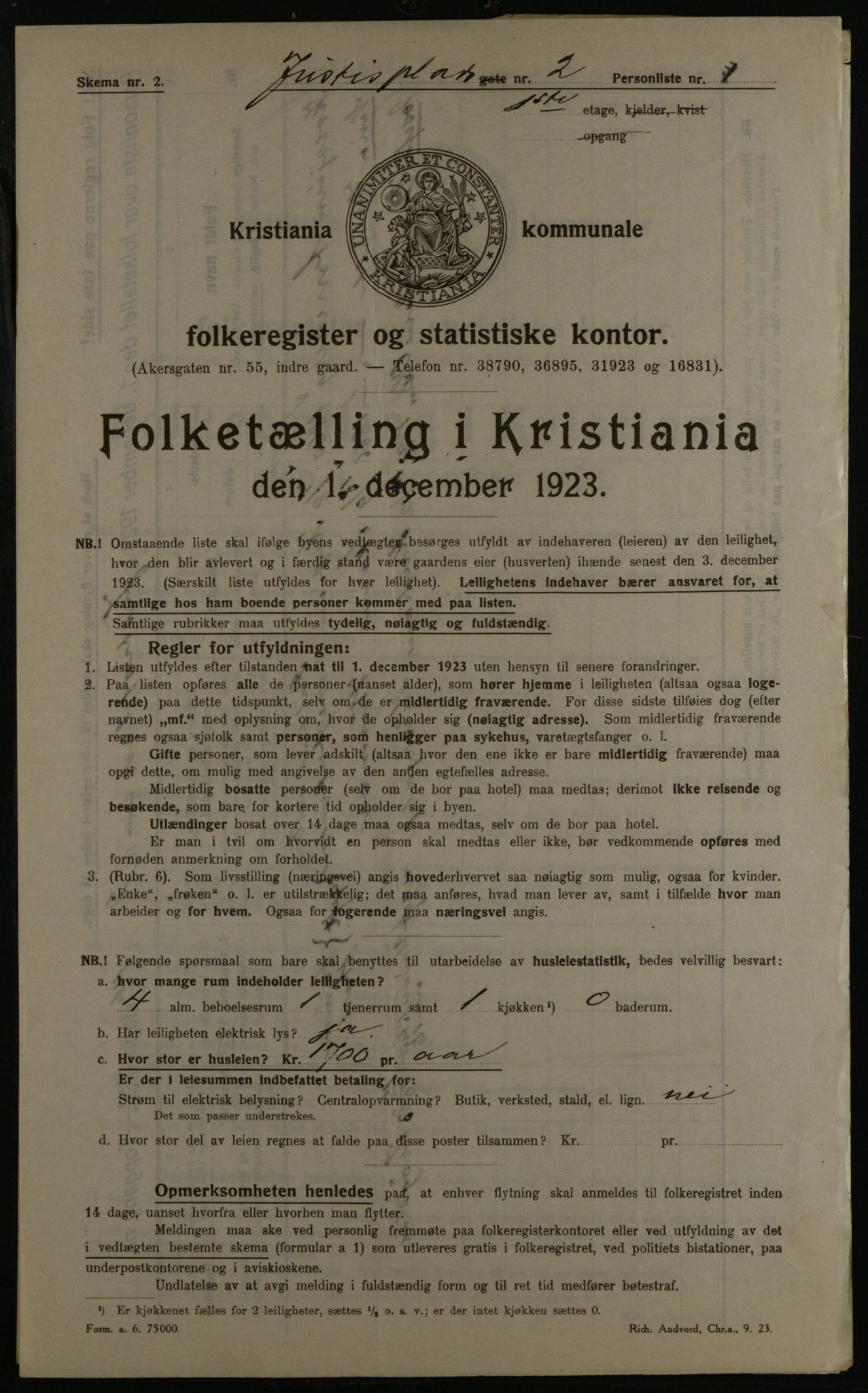 OBA, Municipal Census 1923 for Kristiania, 1923, p. 53567