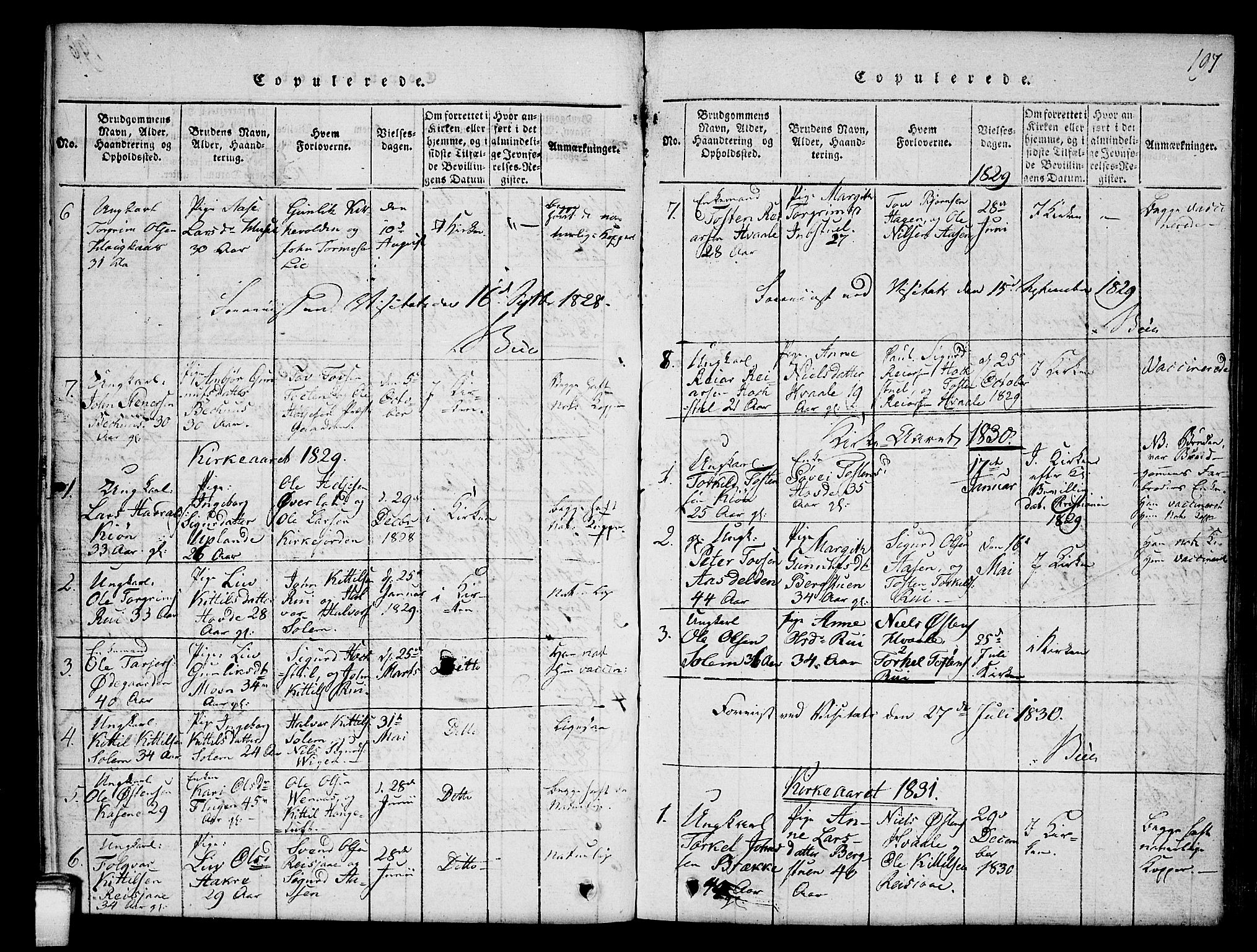 Hjartdal kirkebøker, SAKO/A-270/G/Gc/L0001: Parish register (copy) no. III 1, 1815-1842, p. 197