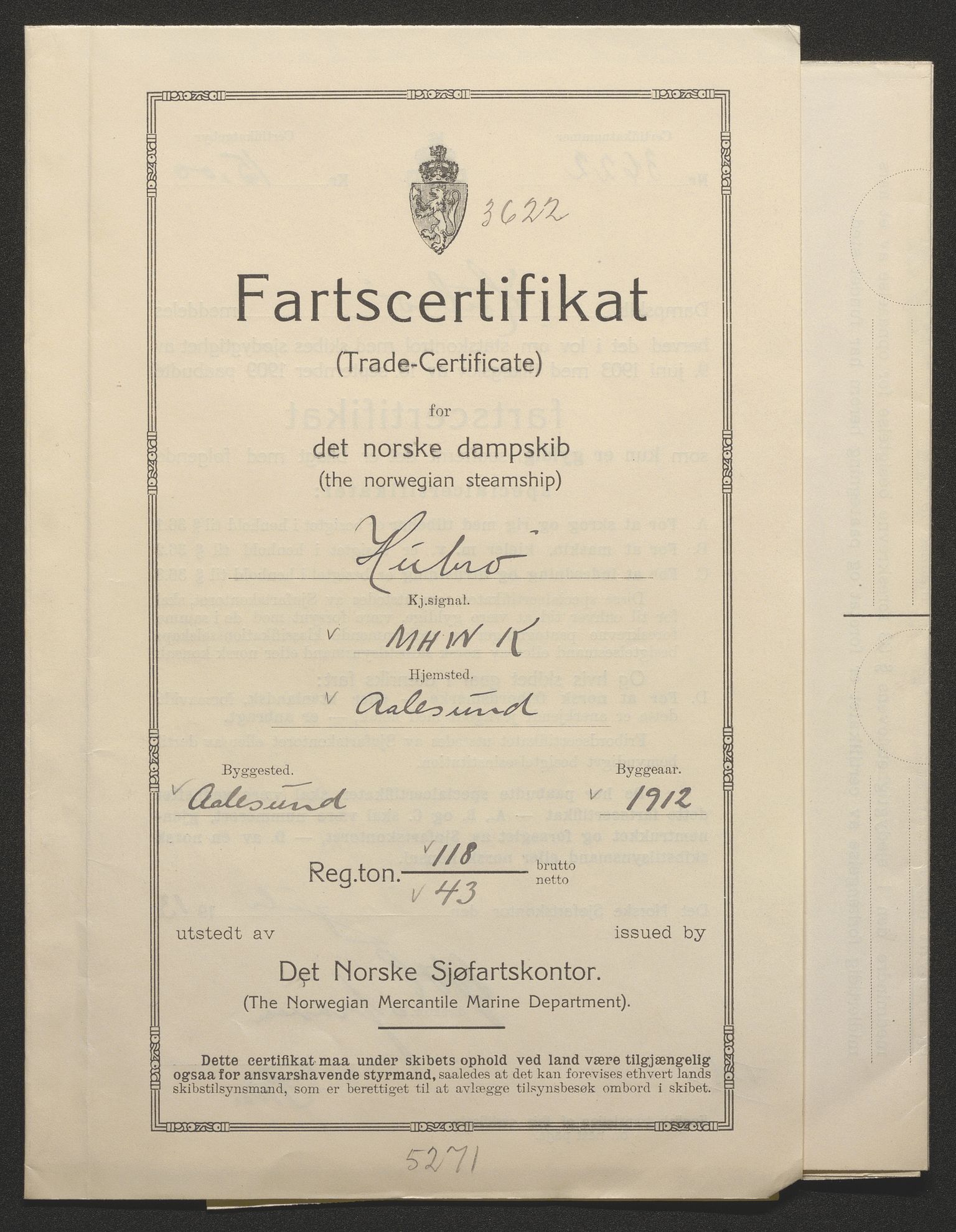 Sjøfartsdirektoratet med forløpere, skipsmapper slettede skip, AV/RA-S-4998/F/Fa/L0519: --, 1850-1922, p. 57