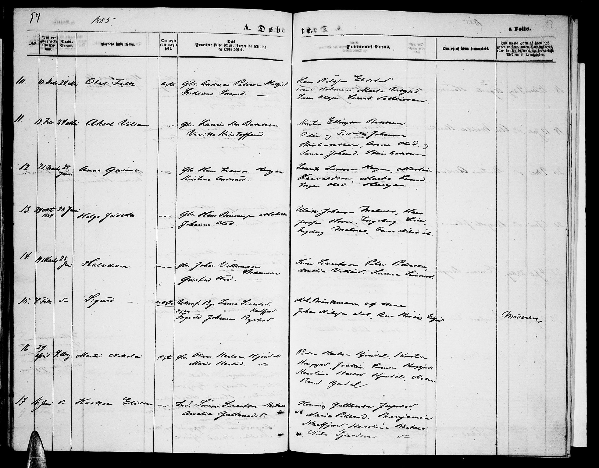 Ministerialprotokoller, klokkerbøker og fødselsregistre - Nordland, AV/SAT-A-1459/884/L1196: Parish register (copy) no. 884C02, 1860-1887, p. 57