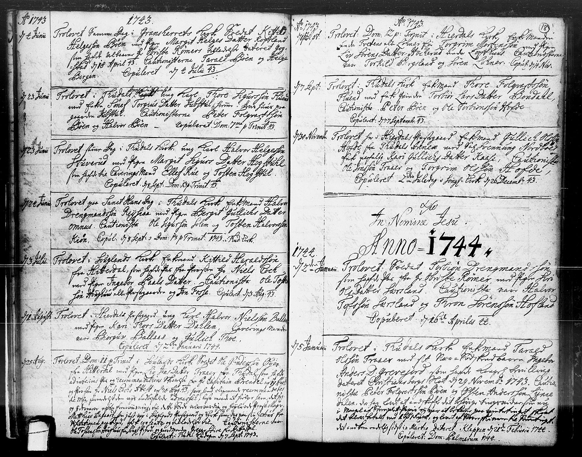 Hjartdal kirkebøker, SAKO/A-270/F/Fa/L0004: Parish register (official) no. I 4, 1727-1795, p. 18