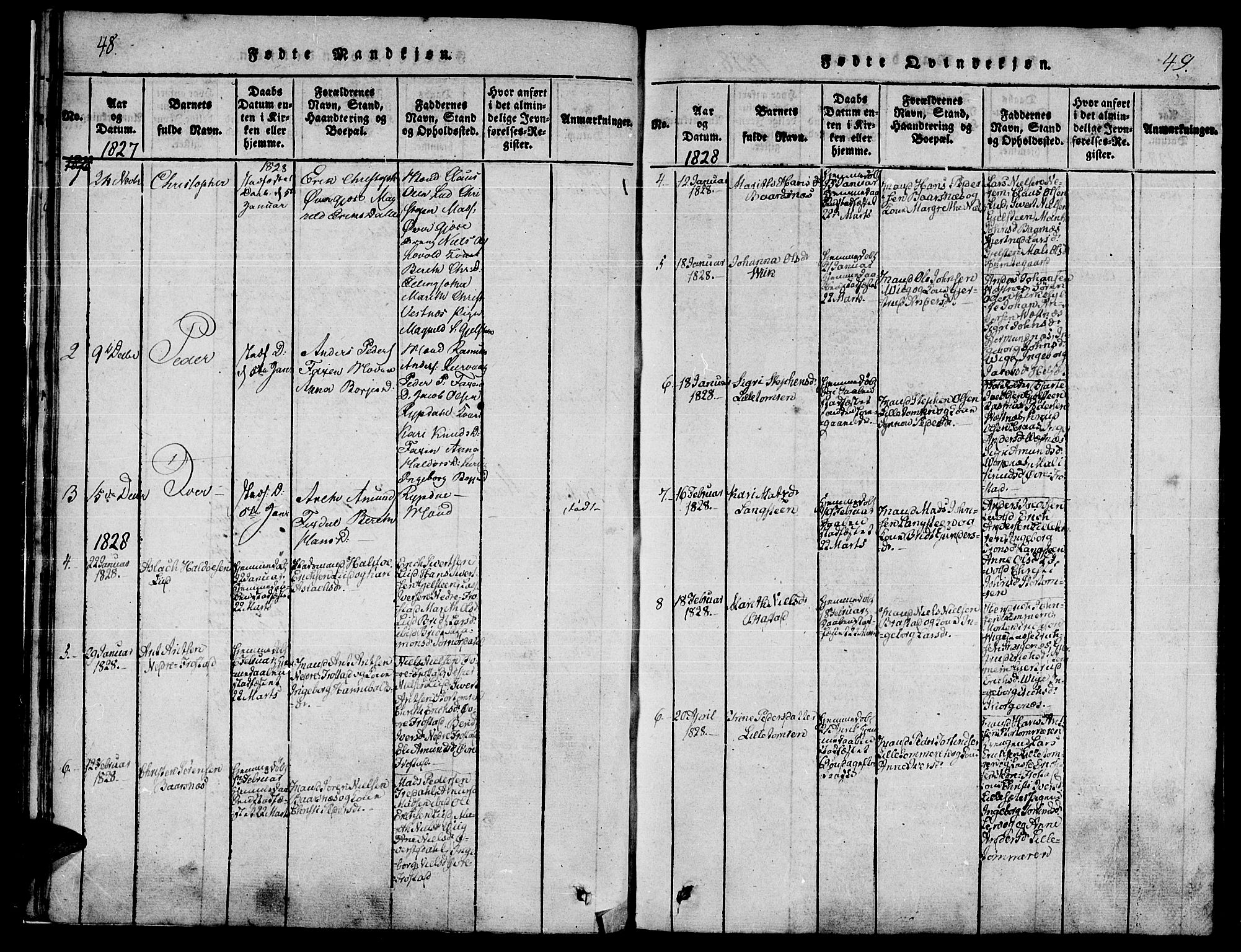 Ministerialprotokoller, klokkerbøker og fødselsregistre - Møre og Romsdal, AV/SAT-A-1454/539/L0528: Parish register (official) no. 539A01, 1818-1847, p. 48-49