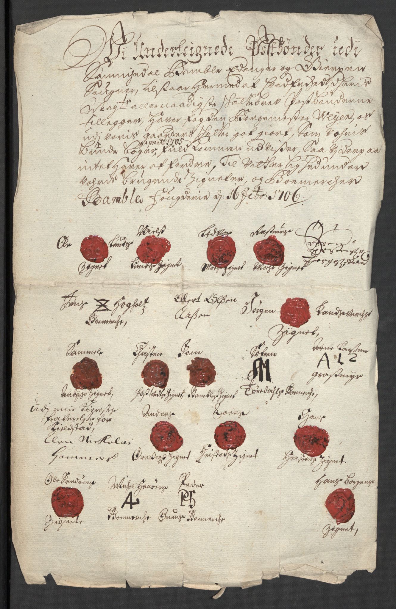 Rentekammeret inntil 1814, Reviderte regnskaper, Fogderegnskap, AV/RA-EA-4092/R36/L2114: Fogderegnskap Øvre og Nedre Telemark og Bamble, 1705, p. 259