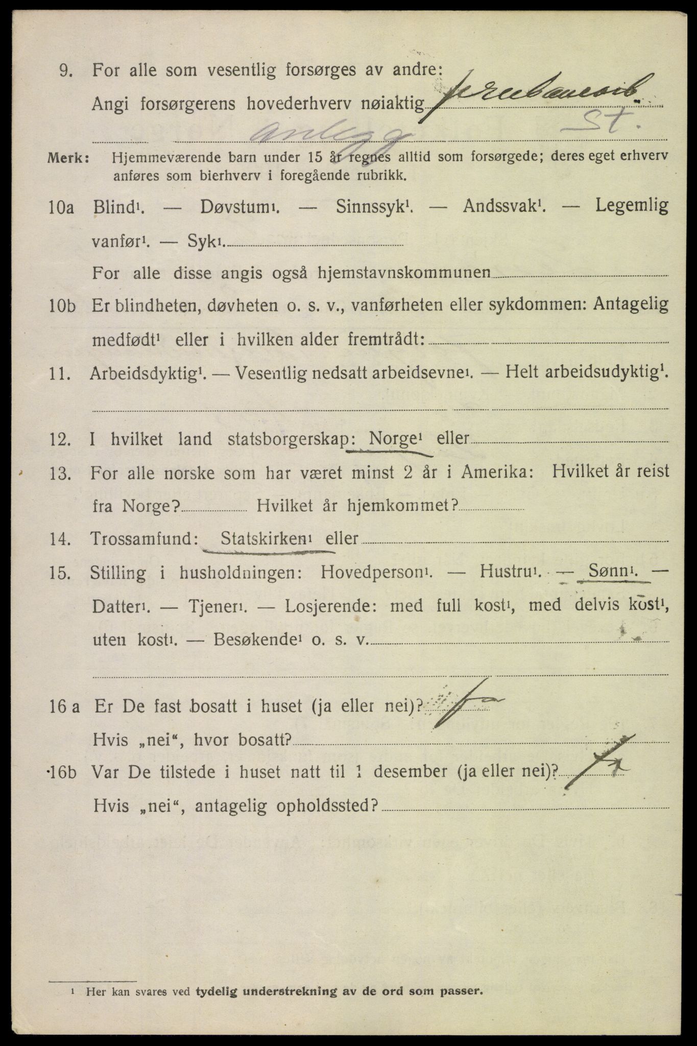 SAH, 1920 census for Lesja, 1920, p. 1993