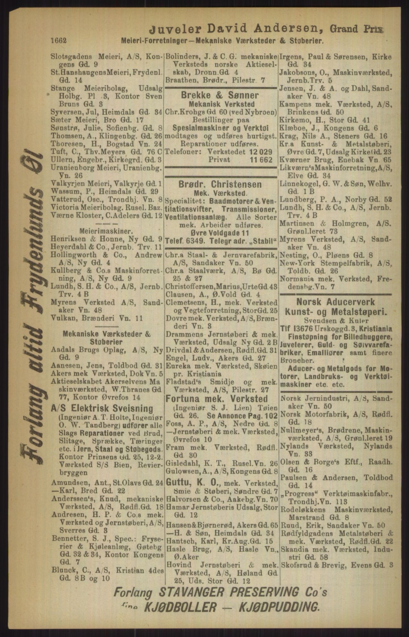 Kristiania/Oslo adressebok, PUBL/-, 1911, p. 1662