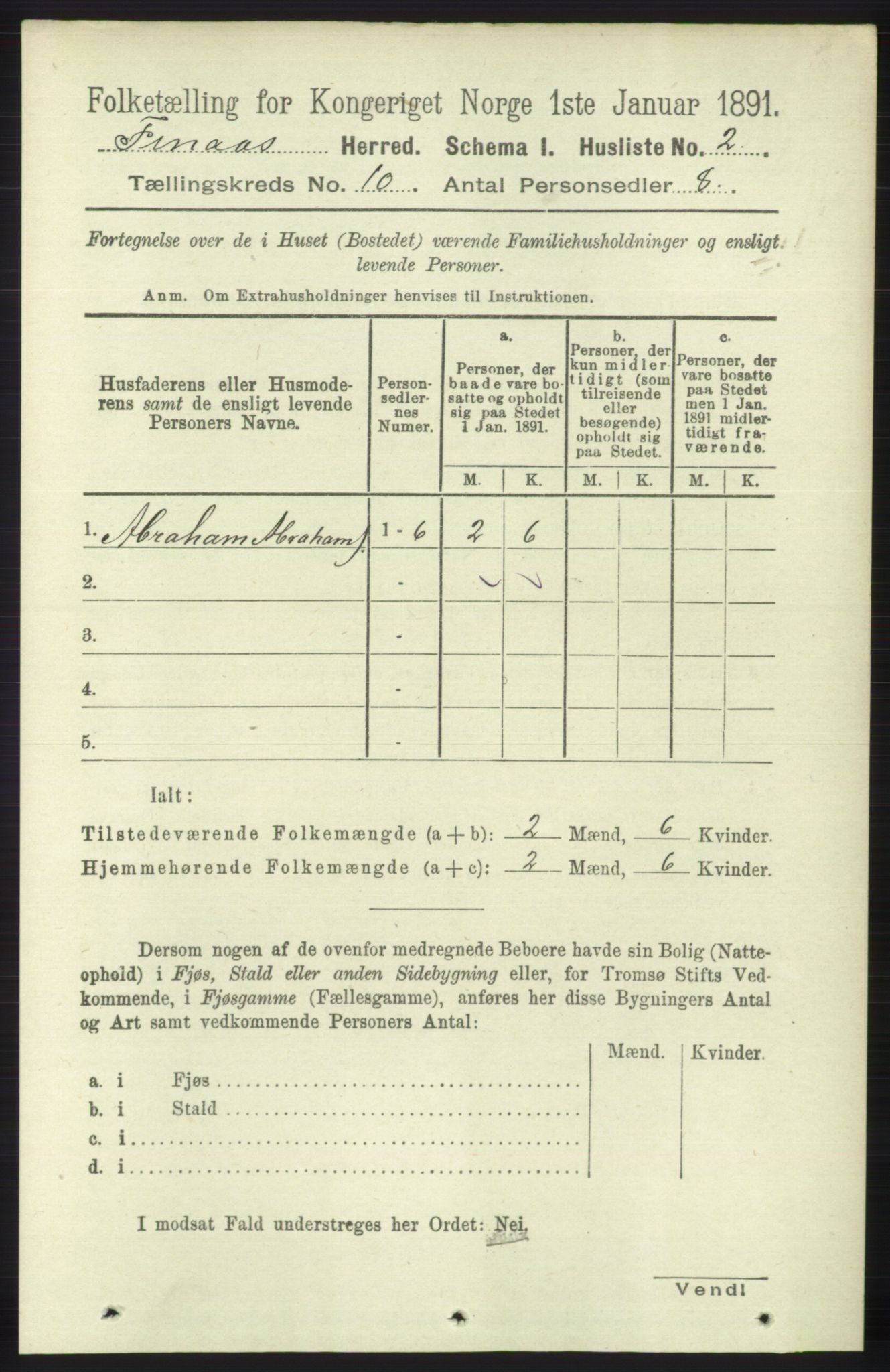 RA, 1891 census for 1218 Finnås, 1891, p. 4423