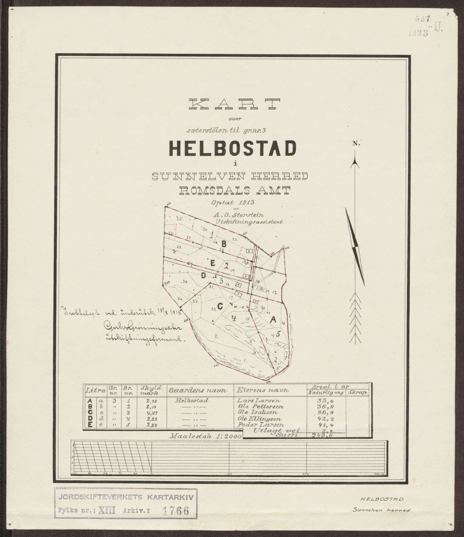 Jordskifteverkets kartarkiv, RA/S-3929/T, 1859-1988, p. 2108