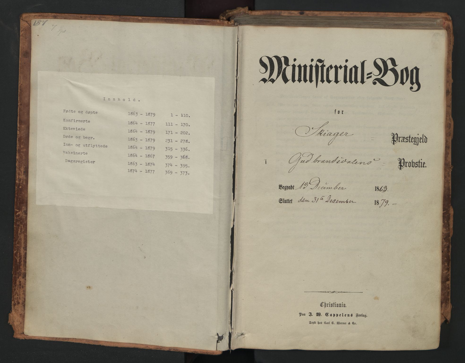 Skjåk prestekontor, AV/SAH-PREST-072/H/Ha/Haa/L0001: Parish register (official) no. 1, 1863-1879