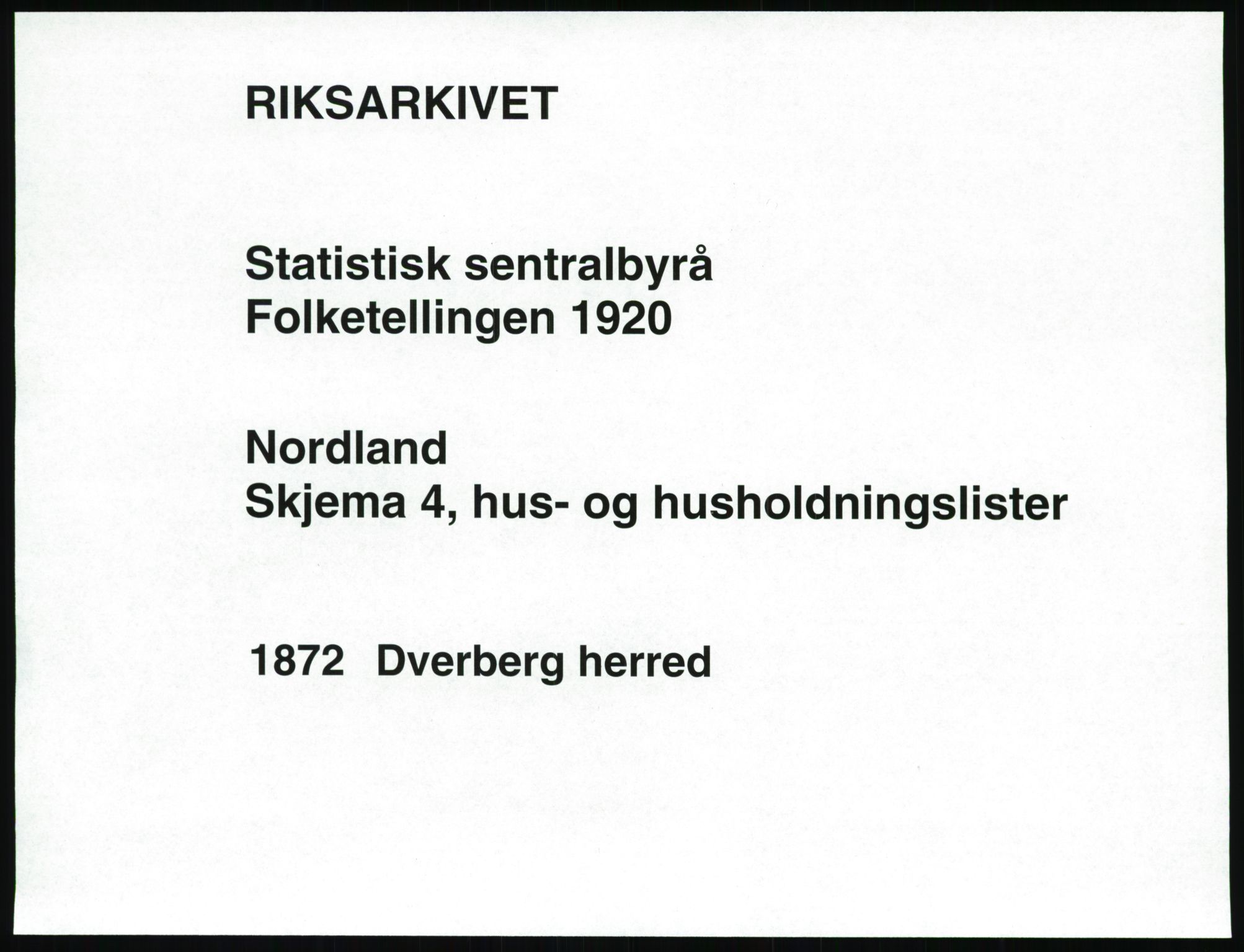 SAT, 1920 census for Dverberg, 1920, p. 60