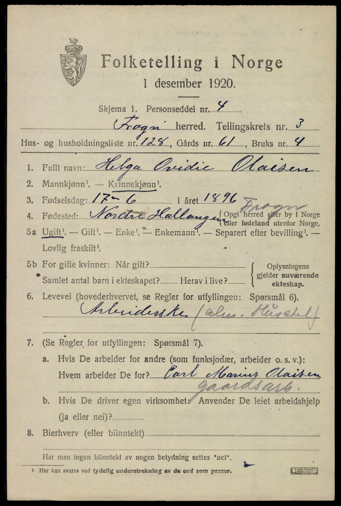 SAO, 1920 census for Frogn, 1920, p. 5547