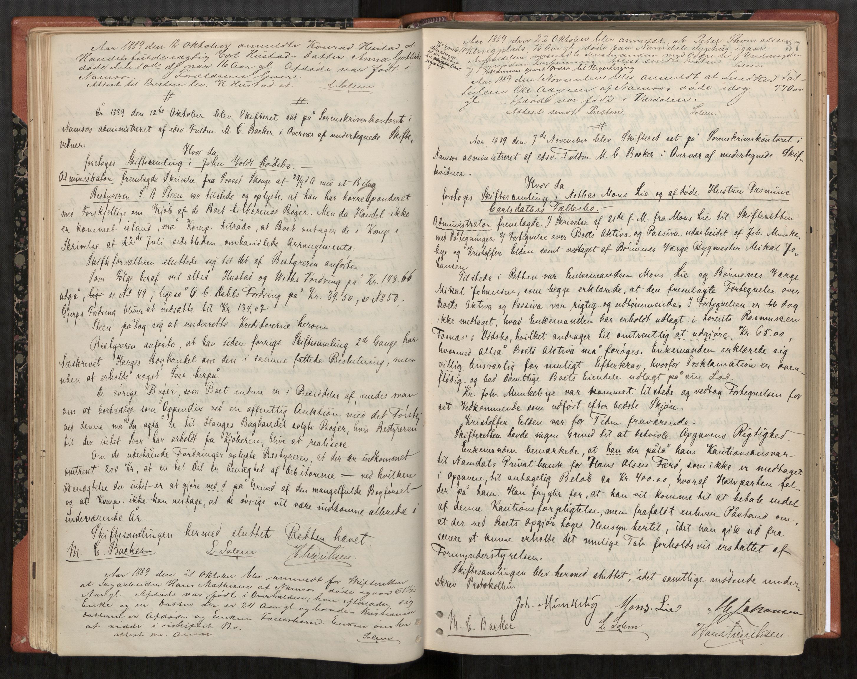 Namdal sorenskriveri, AV/SAT-A-4133/1/3/3B/L0006: Skiftebehandlingsprotokoll, 1888-1899, p. 37