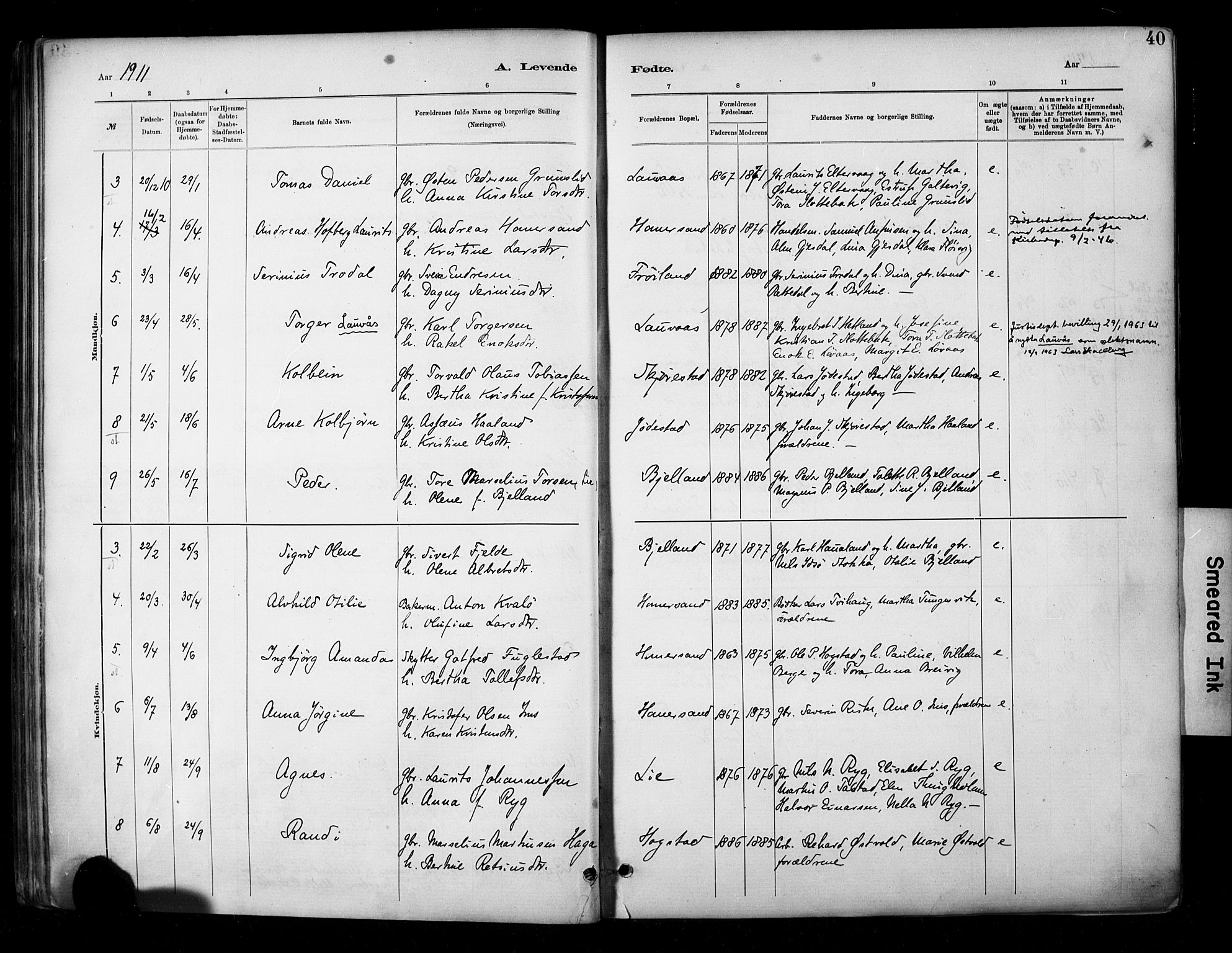 Hetland sokneprestkontor, AV/SAST-A-101826/30/30BA/L0010: Parish register (official) no. A 10, 1882-1925, p. 40