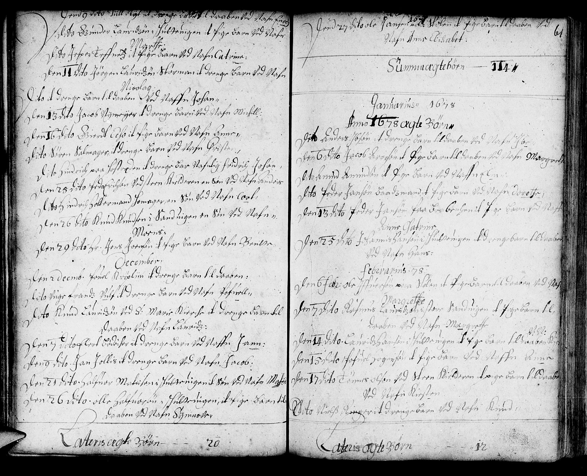 Korskirken sokneprestembete, SAB/A-76101/H/Haa/L0001: Parish register (official) no. A 1, 1674-1688, p. 61