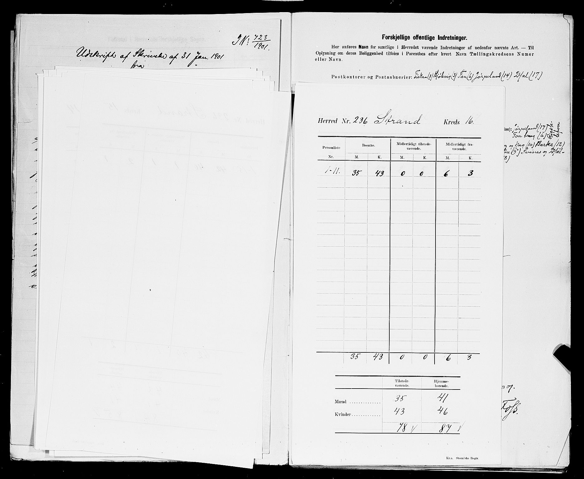 SAST, 1900 census for Strand, 1900, p. 23