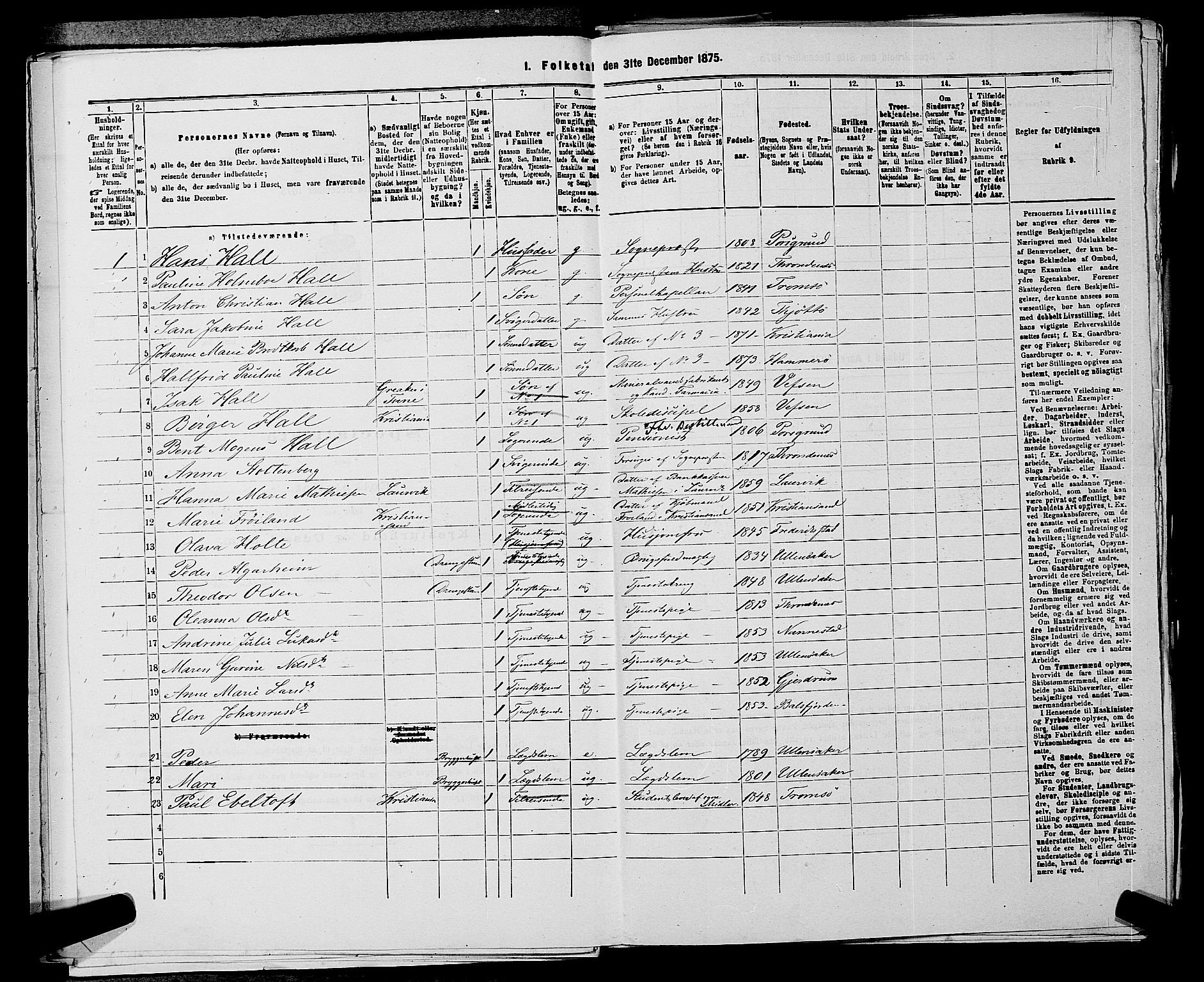 RA, 1875 census for 0235P Ullensaker, 1875, p. 340