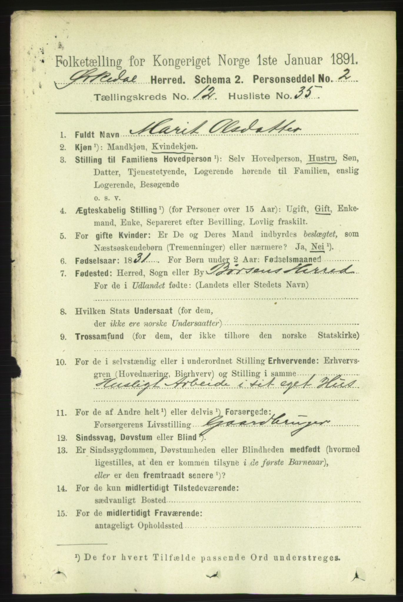 RA, 1891 census for 1638 Orkdal, 1891, p. 5775