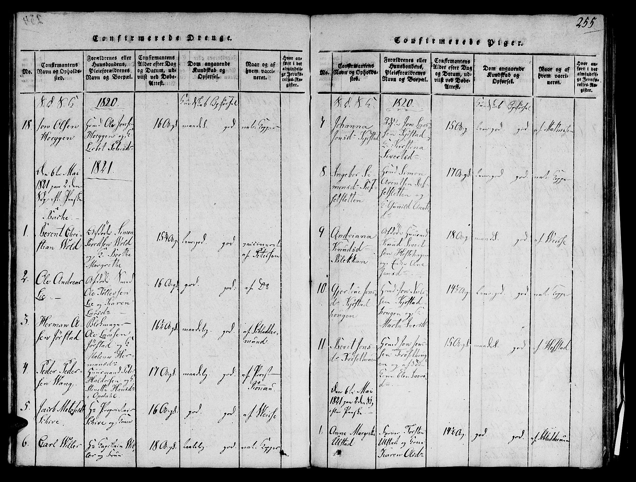 Ministerialprotokoller, klokkerbøker og fødselsregistre - Sør-Trøndelag, SAT/A-1456/606/L0283: Parish register (official) no. 606A03 /1, 1818-1823, p. 255