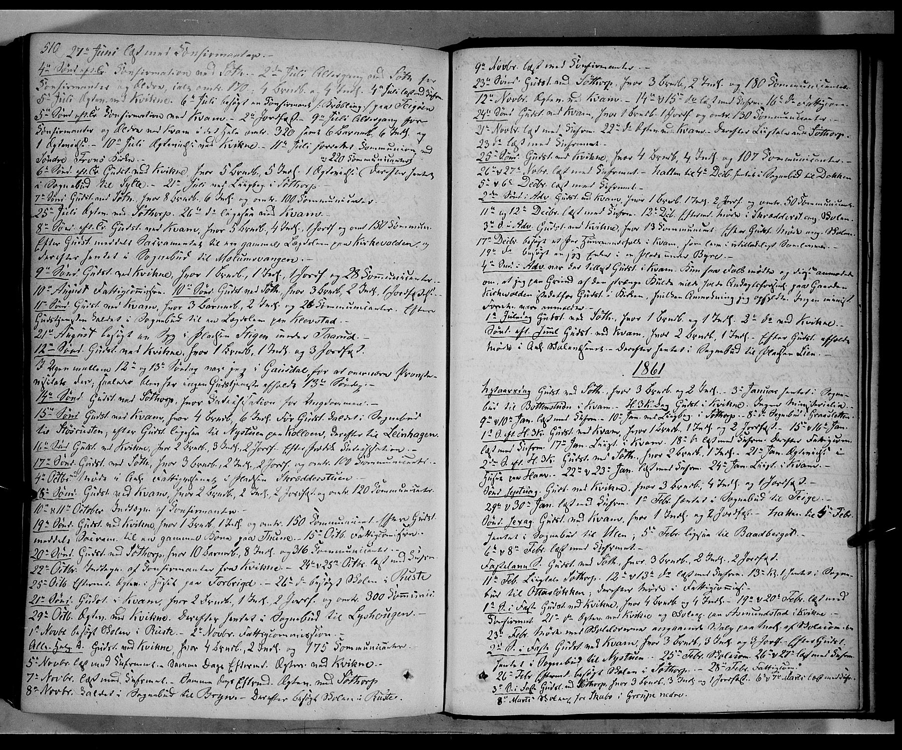 Nord-Fron prestekontor, AV/SAH-PREST-080/H/Ha/Haa/L0001: Parish register (official) no. 1, 1851-1864, p. 510