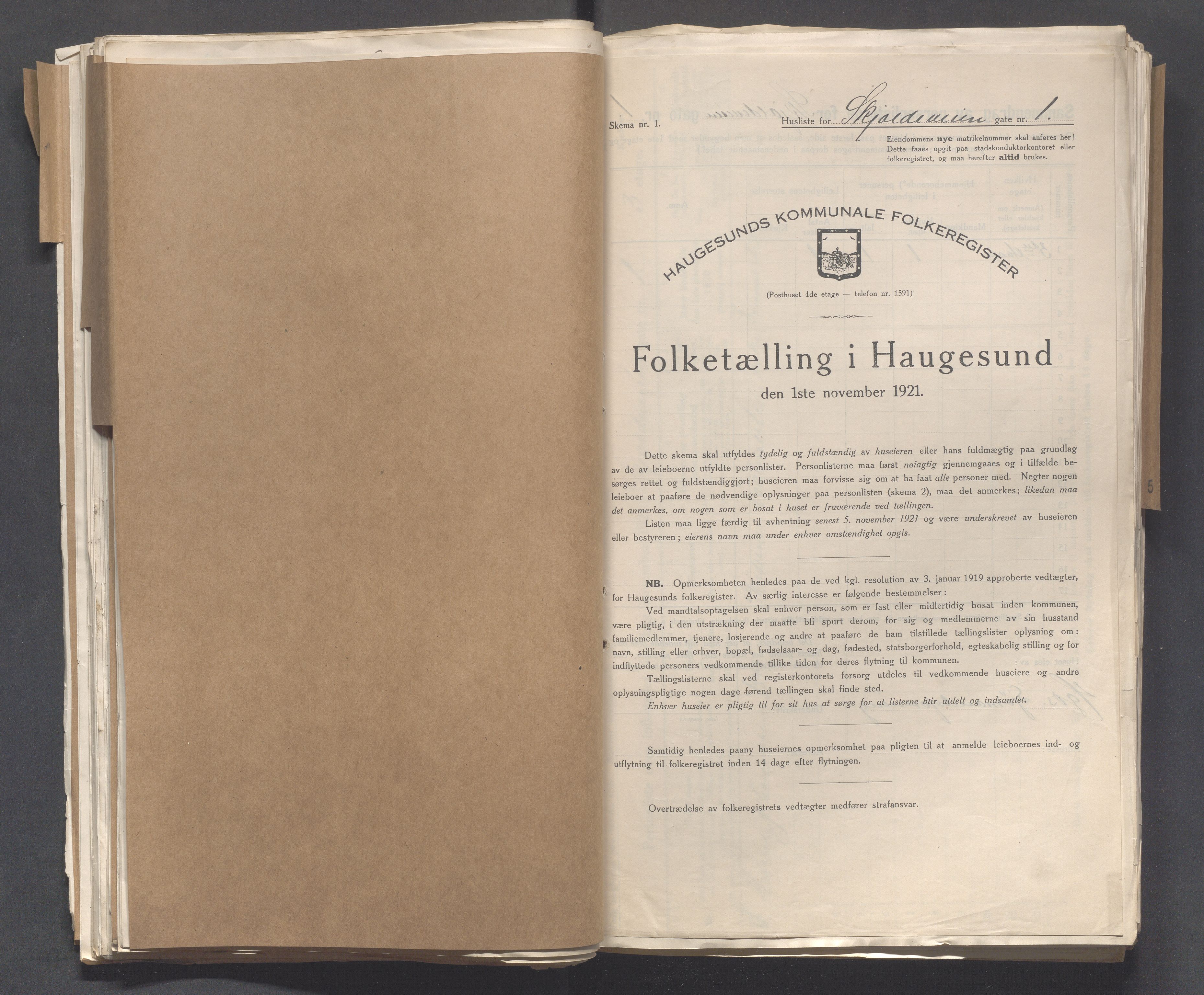 IKAR, Local census 1.11.1921 for Haugesund, 1921, p. 3988