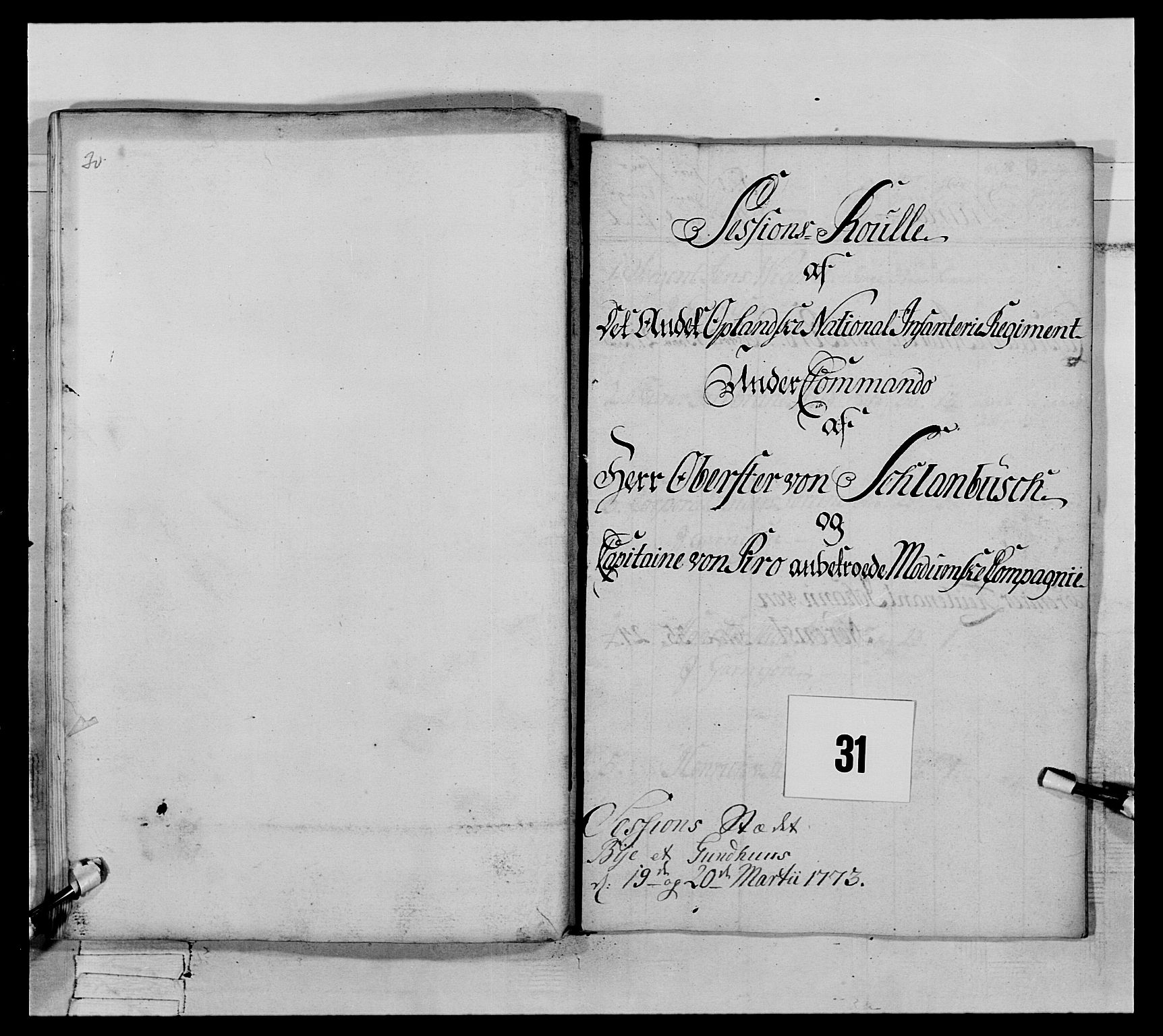 Generalitets- og kommissariatskollegiet, Det kongelige norske kommissariatskollegium, AV/RA-EA-5420/E/Eh/L0063: 2. Opplandske nasjonale infanteriregiment, 1773, p. 512