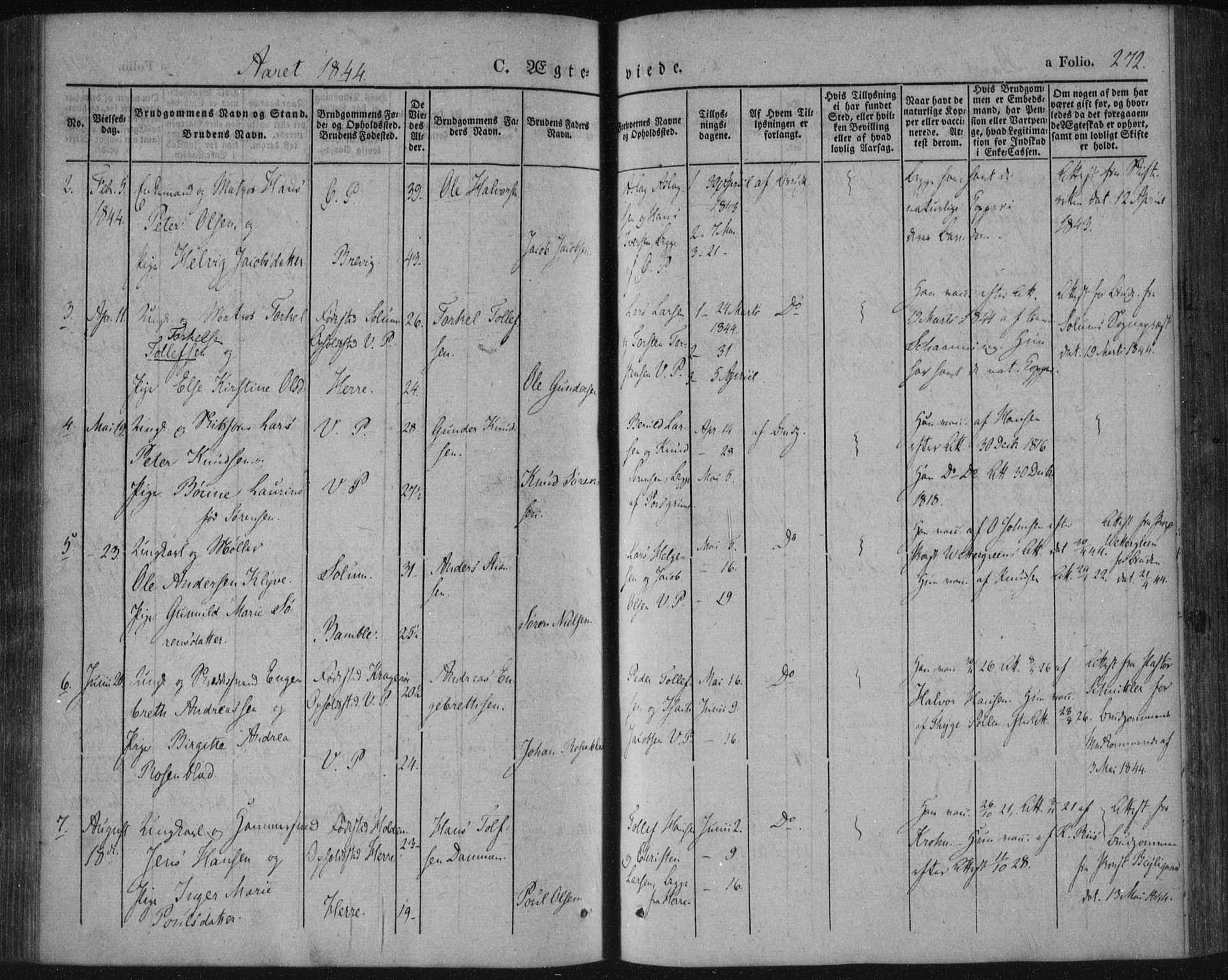 Porsgrunn kirkebøker , AV/SAKO-A-104/F/Fa/L0006: Parish register (official) no. 6, 1841-1857, p. 272