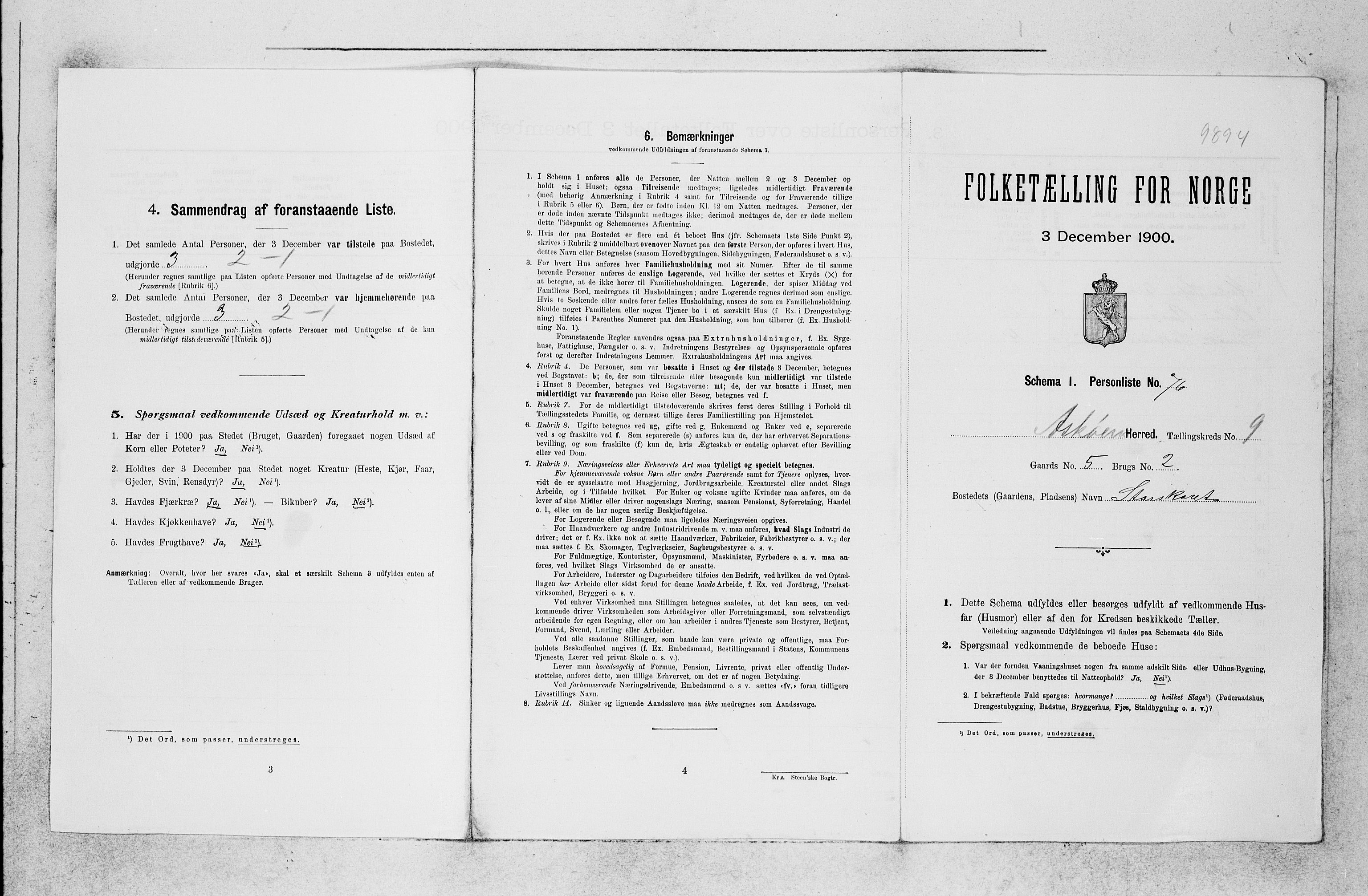 SAB, 1900 census for Askøy, 1900, p. 1302