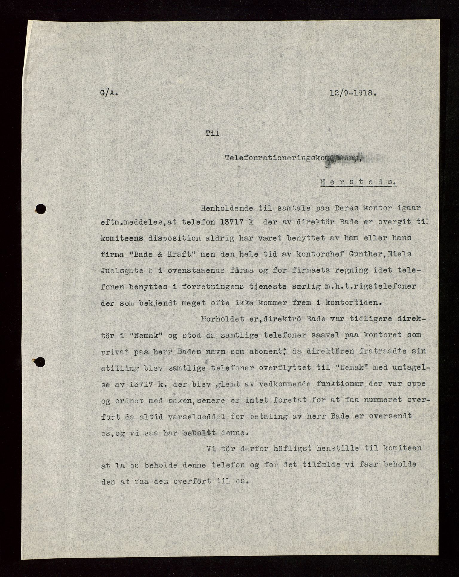 Pa 1521 - A/S Norske Shell, AV/SAST-A-101915/E/Ea/Eaa/L0003: Sjefskorrespondanse, 1918, p. 281