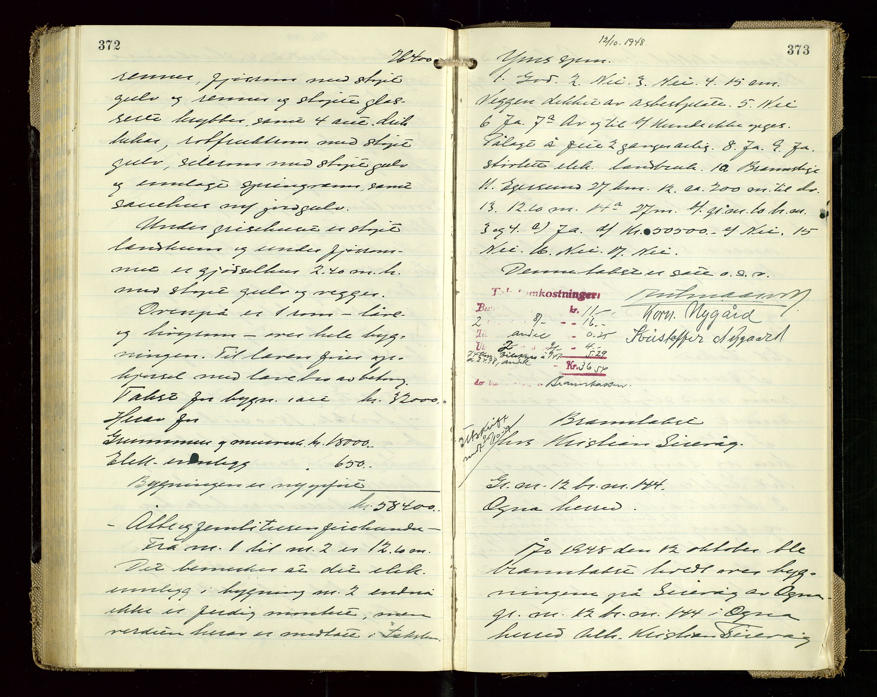 Eigersund lensmannskontor, SAST/A-100171/Goa/L0008: "Branntakstprotokoll", 1947-1948, p. 372-373