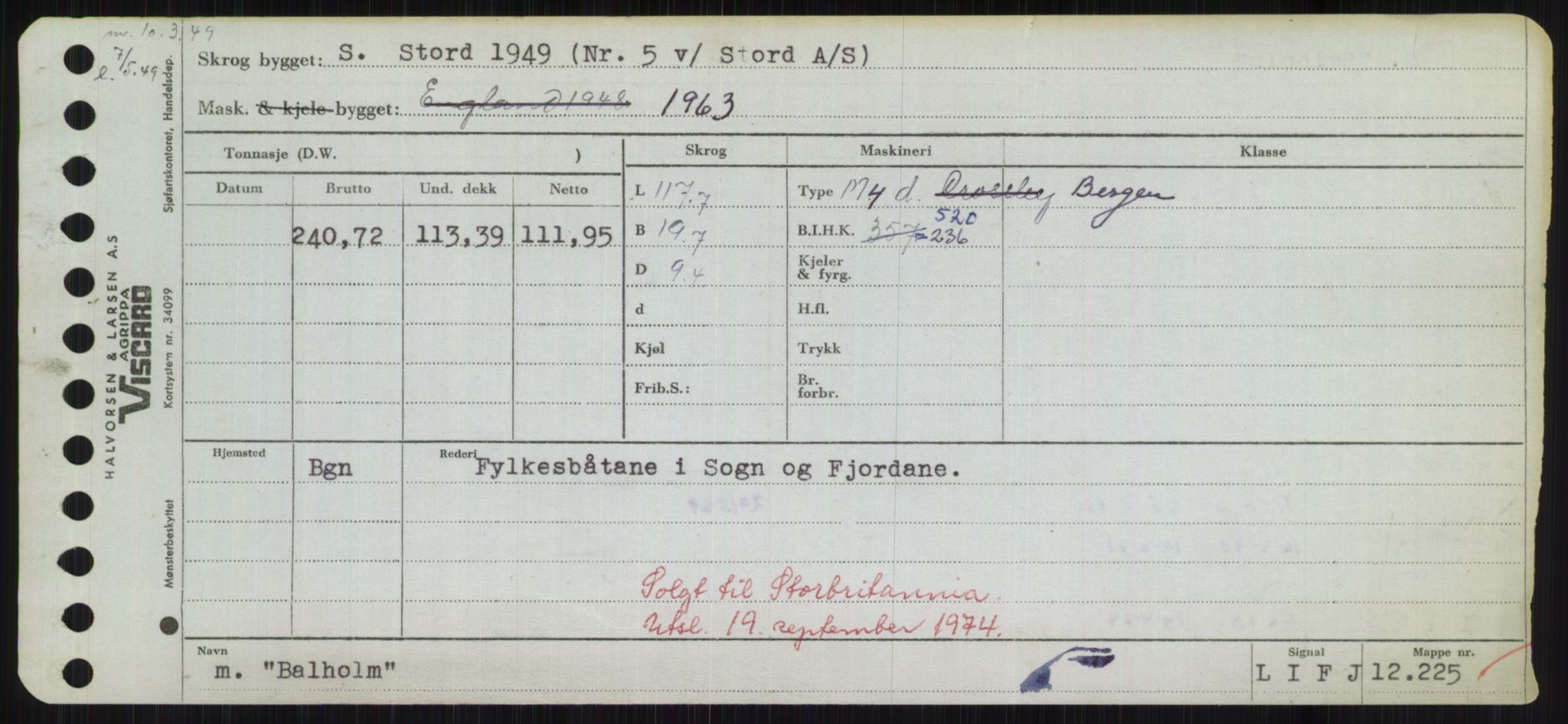 Sjøfartsdirektoratet med forløpere, Skipsmålingen, RA/S-1627/H/Hd/L0003: Fartøy, B-Bev, p. 151