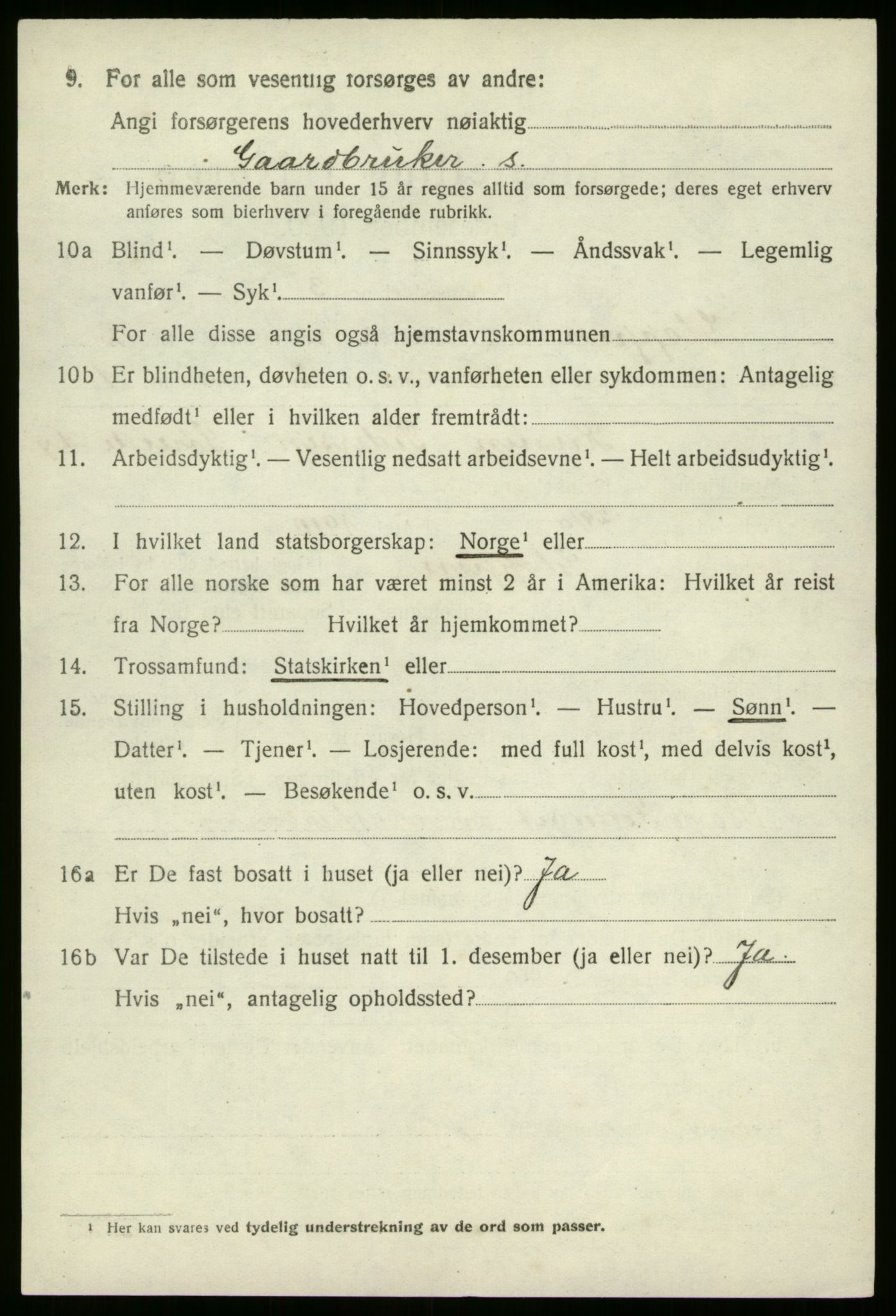 SAB, 1920 census for Gloppen, 1920, p. 1237