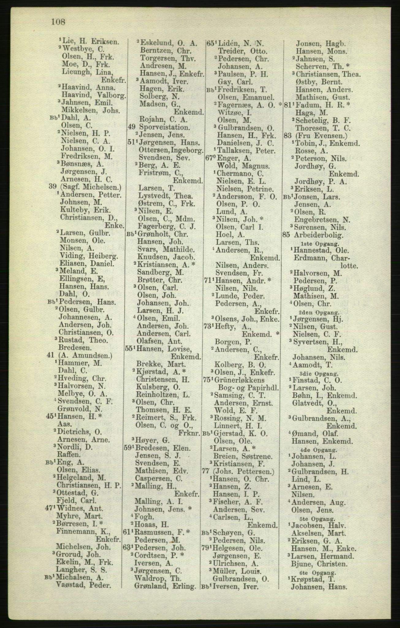 Kristiania/Oslo adressebok, PUBL/-, 1882, p. 108