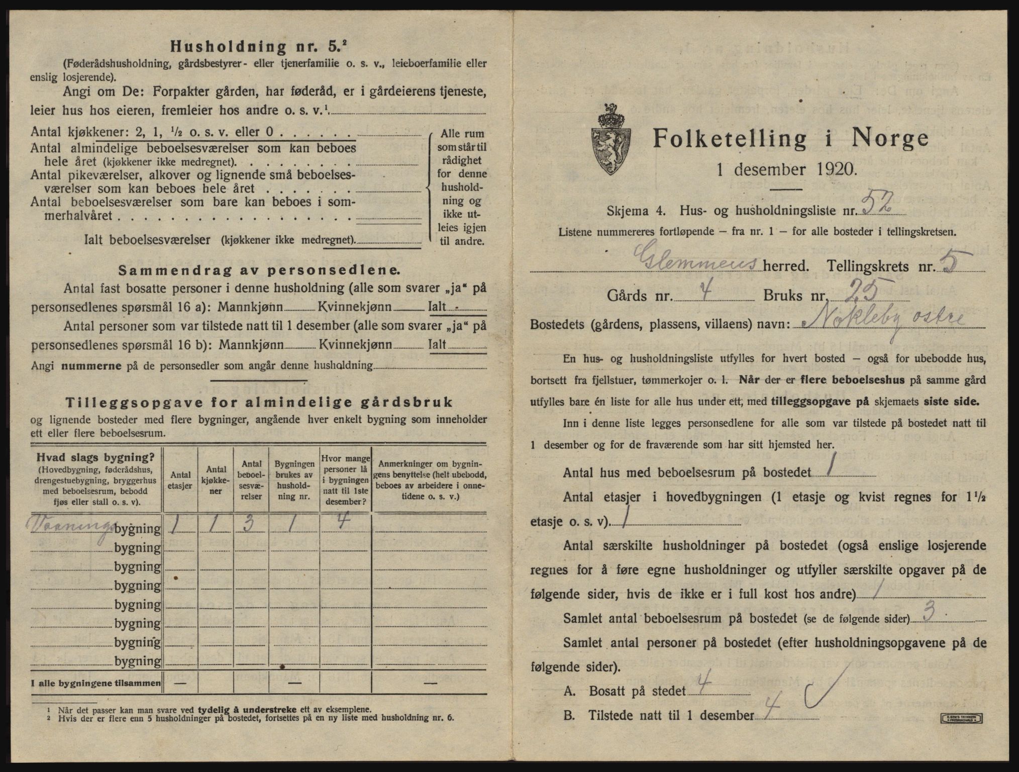 SAO, 1920 census for Glemmen, 1920, p. 1759