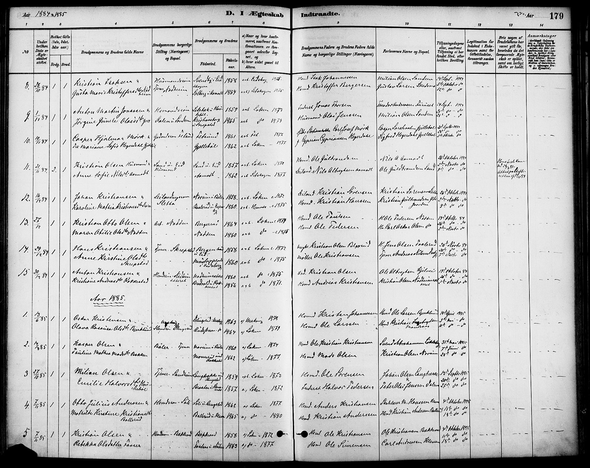 Høland prestekontor Kirkebøker, SAO/A-10346a/F/Fa/L0013: Parish register (official) no. I 13, 1880-1897, p. 179