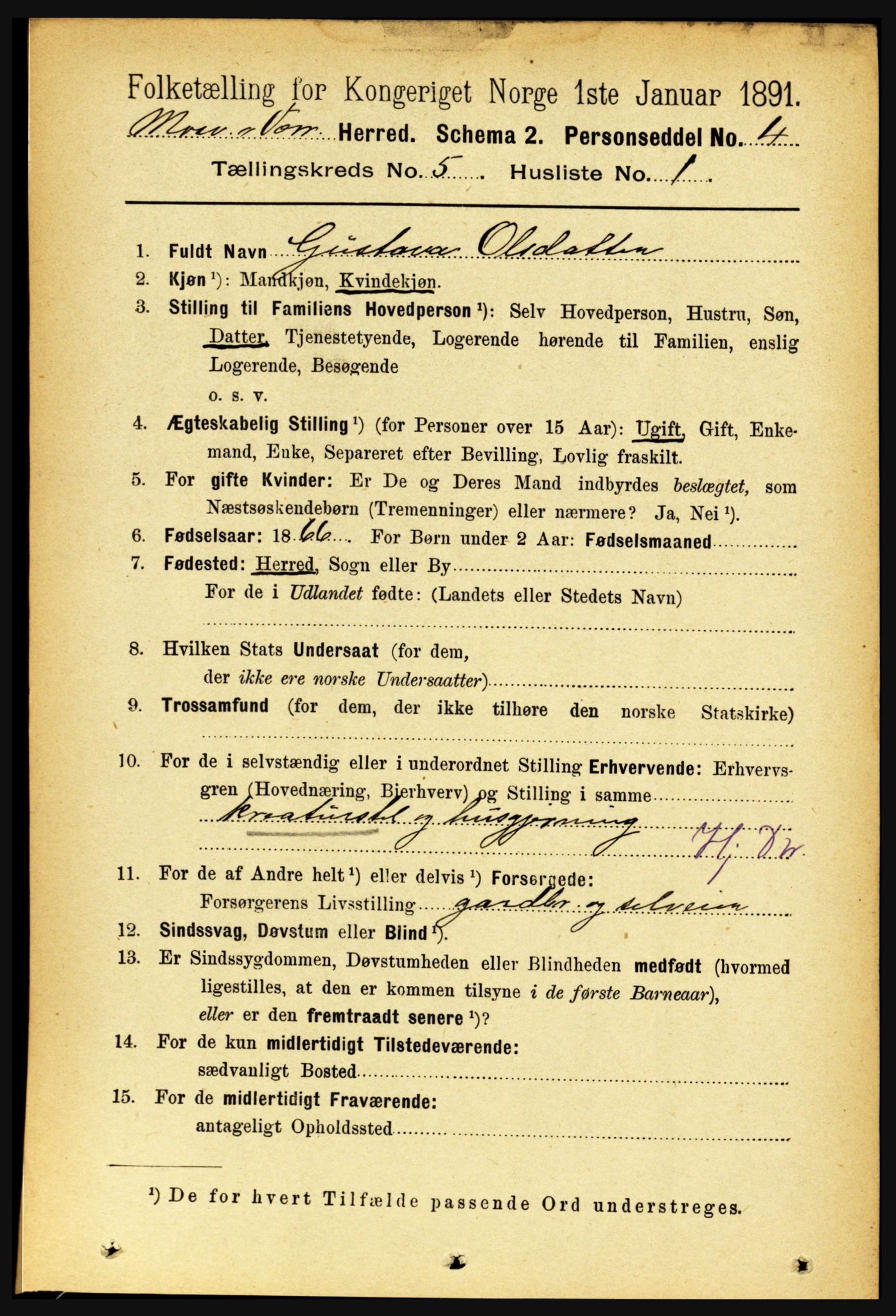 RA, 1891 census for 1723 Mosvik og Verran, 1891, p. 1962