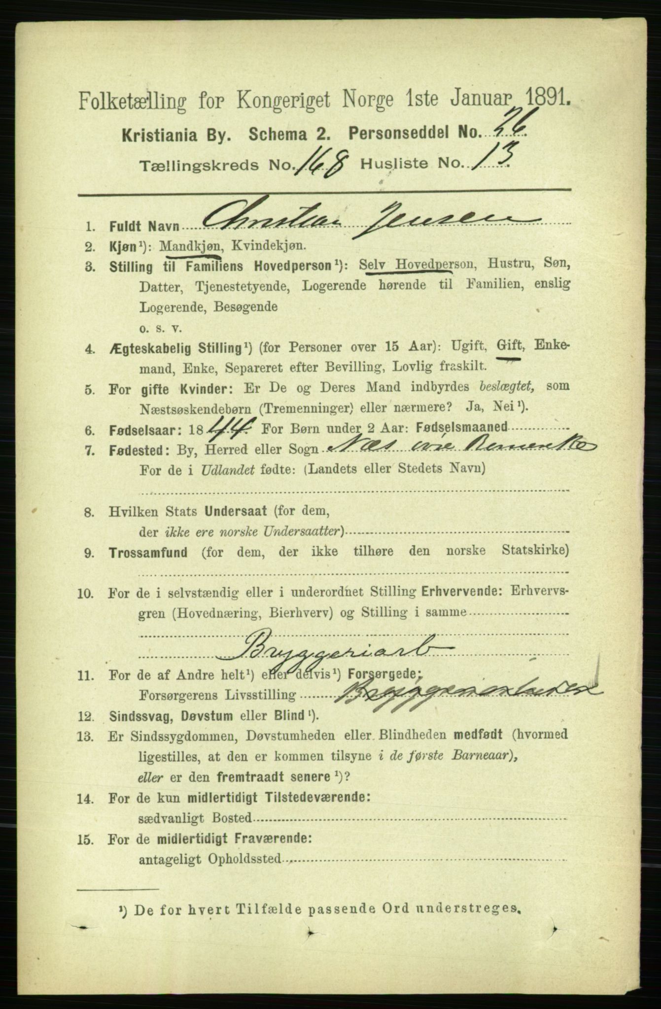 RA, 1891 census for 0301 Kristiania, 1891, p. 98382