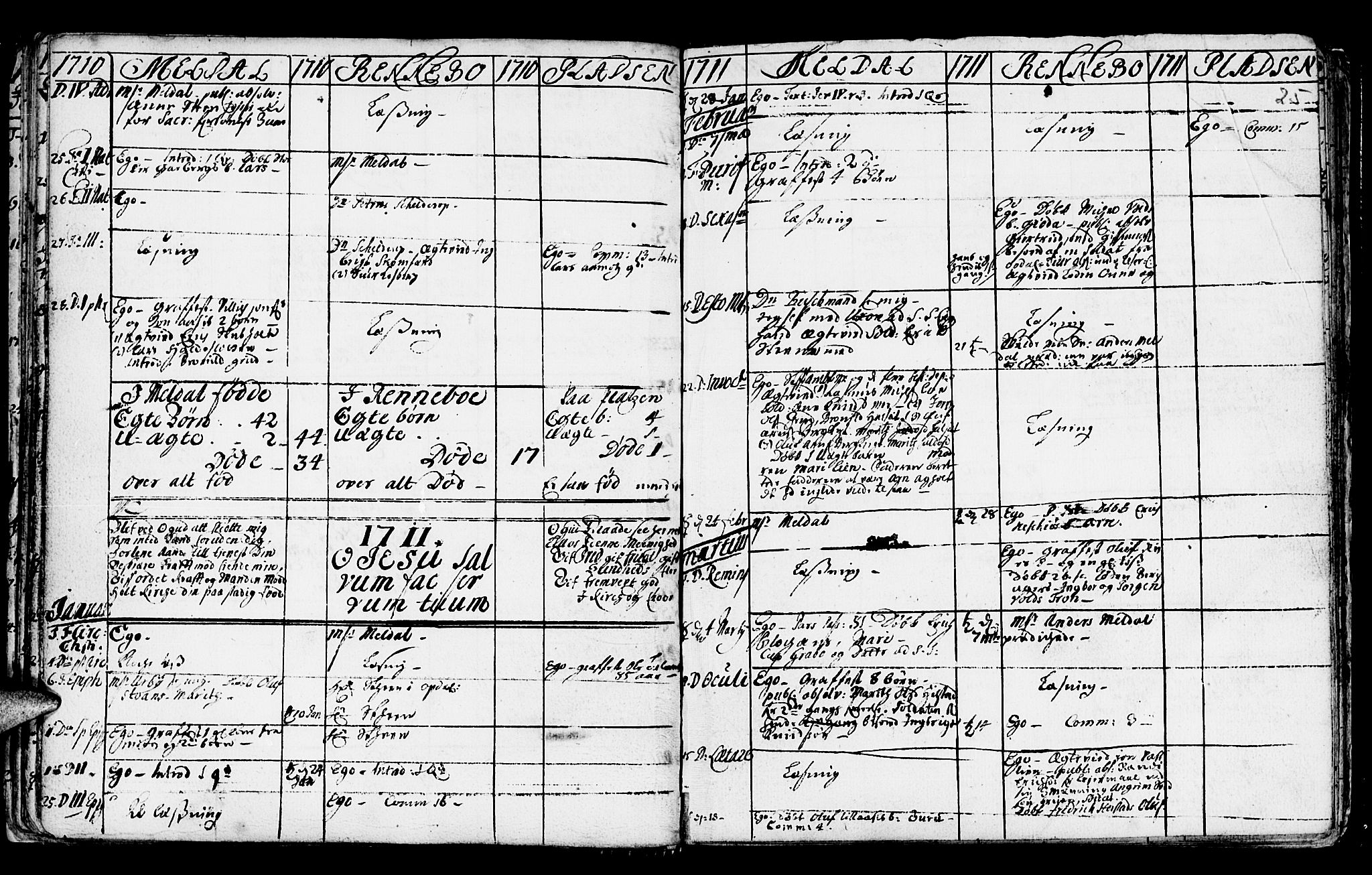 Ministerialprotokoller, klokkerbøker og fødselsregistre - Sør-Trøndelag, SAT/A-1456/672/L0849: Parish register (official) no. 672A02, 1705-1725, p. 25