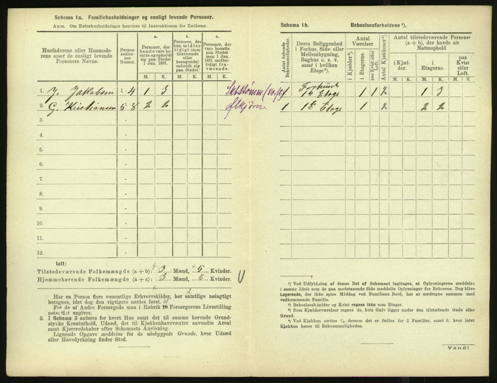 RA, 1891 census for 1001 Kristiansand, 1891, p. 1499